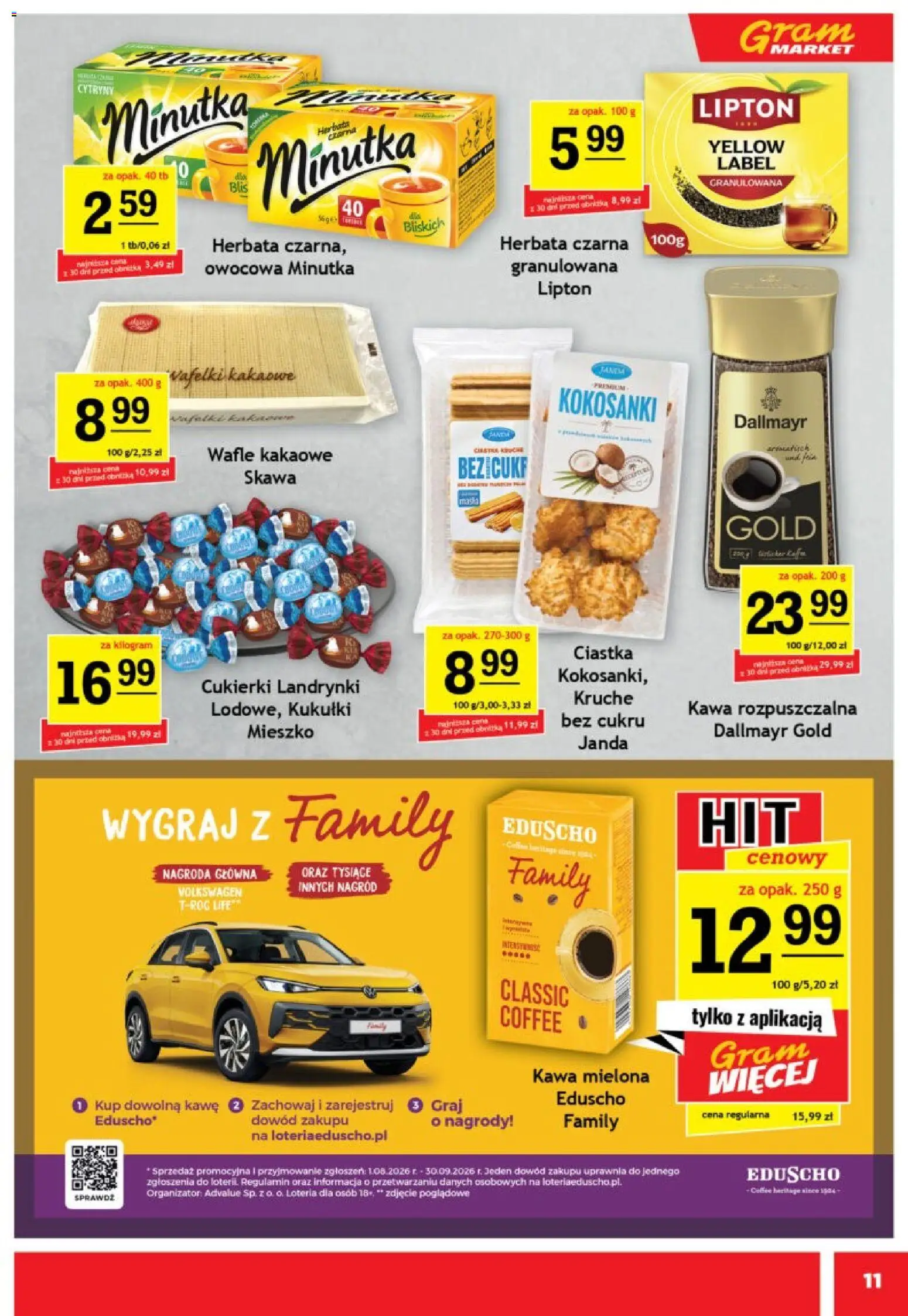 Gram Market gazetka od 19.08.2026 | Strona: 11 | Produkty: Herbata czarna, Dallmayr, Herbata, Cukierki
