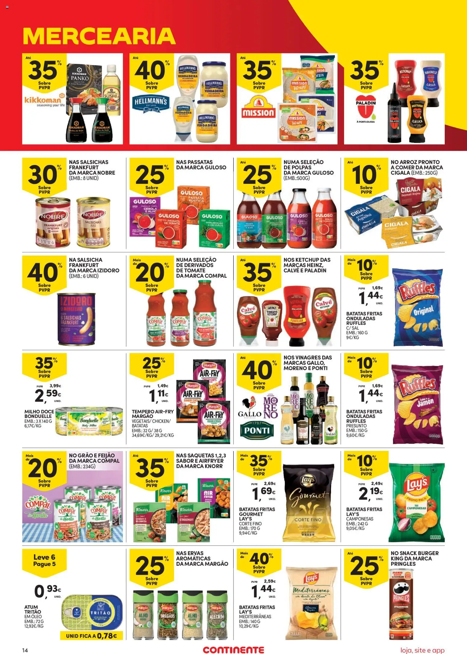 Continente folheto Bom Dia │ válido de 13/10/2026 | Página: 14 | Produtos: Batatas, Cebola, Tomate, Batatas fritas