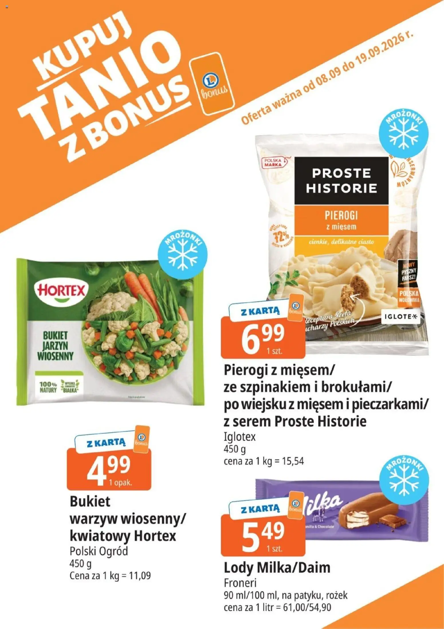 E.Leclerc gazetka - Kupuj Tanio Z Bonus od 08.09.2026 | Strona: 12 | Produkty: Serem, Pierogi, Pierogi z mięsem, Wołowina