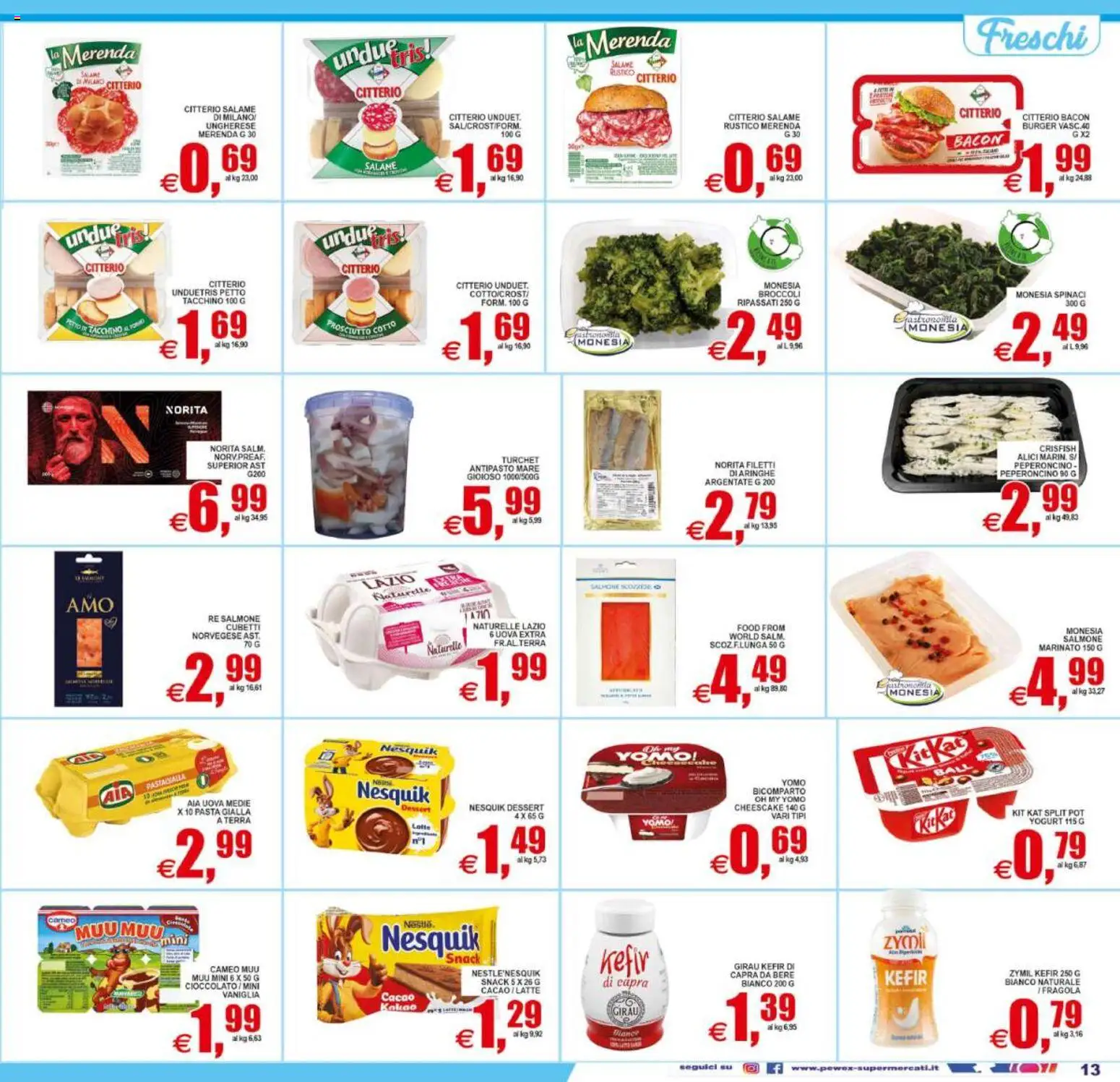 Volantino Pewex del 31/07/2026 | Pagina: 13 | Prodotti: Yogurt, Latte, Prosciutto, Pasta