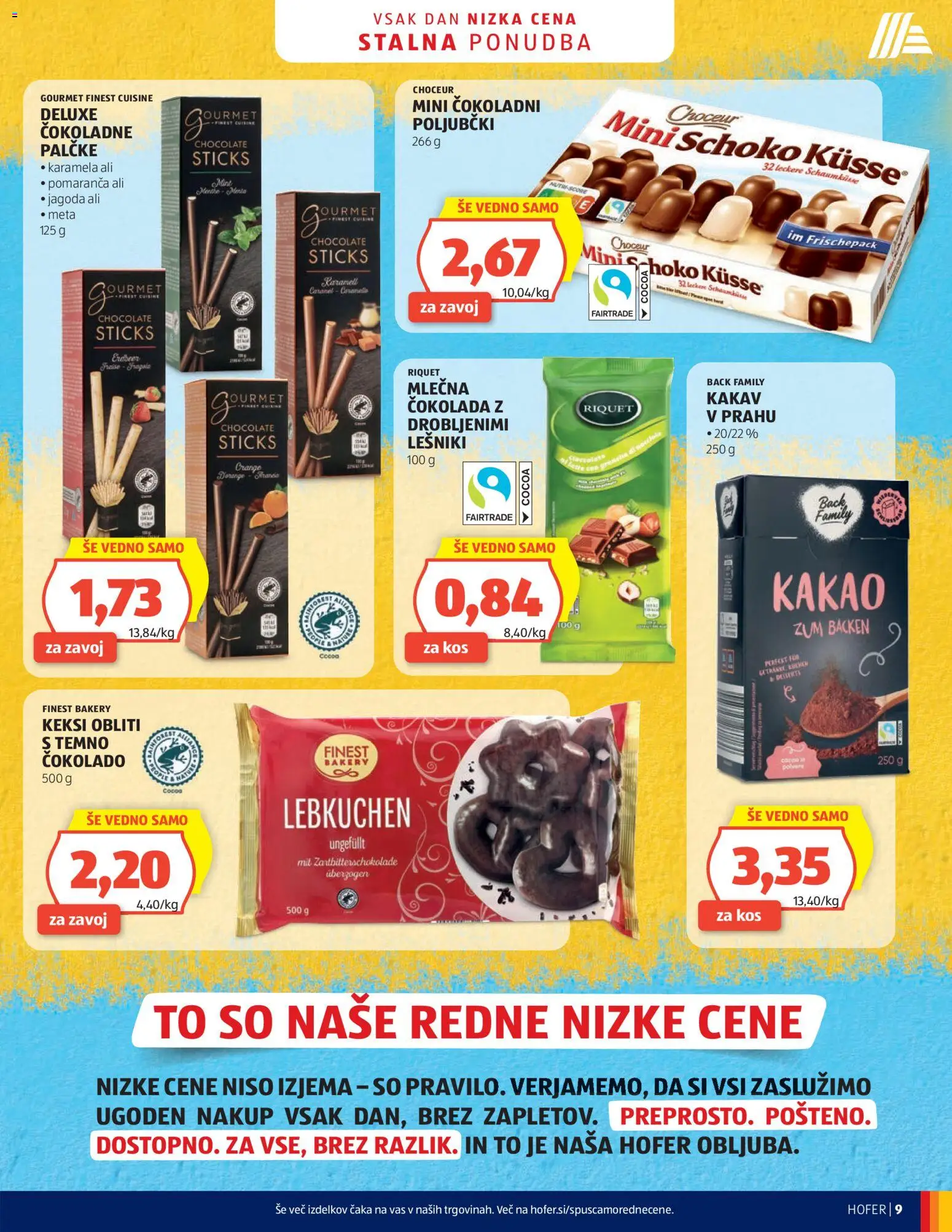 Hofer SI katalog | vrijedi od 13.05.2026 | Stranica: 9 | Proizvodi: Keksi, Čokolada, Kakao, Karamela