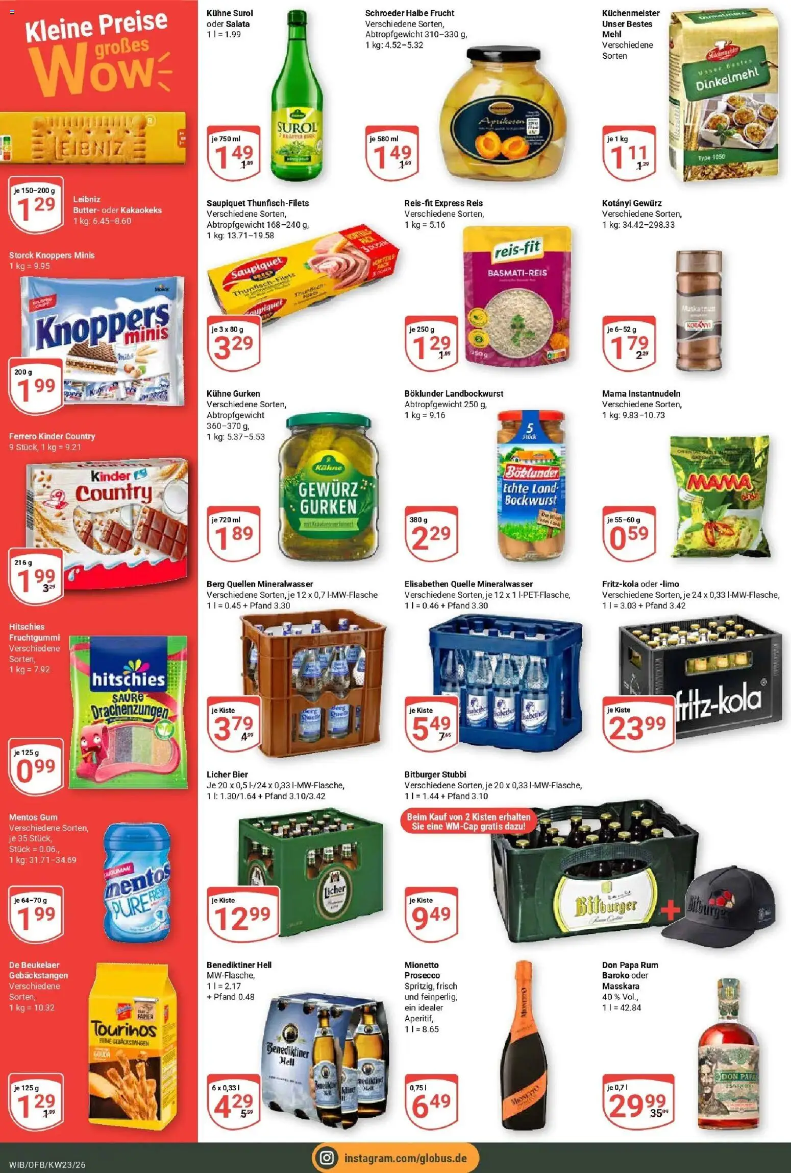 Globus Prospekt Wiesbaden-Nordenstadt – gültig ab 01.06.2026 | Seite: 4 | Produkte: Mehl, Mineralwasser, Prosecco, Kinder country