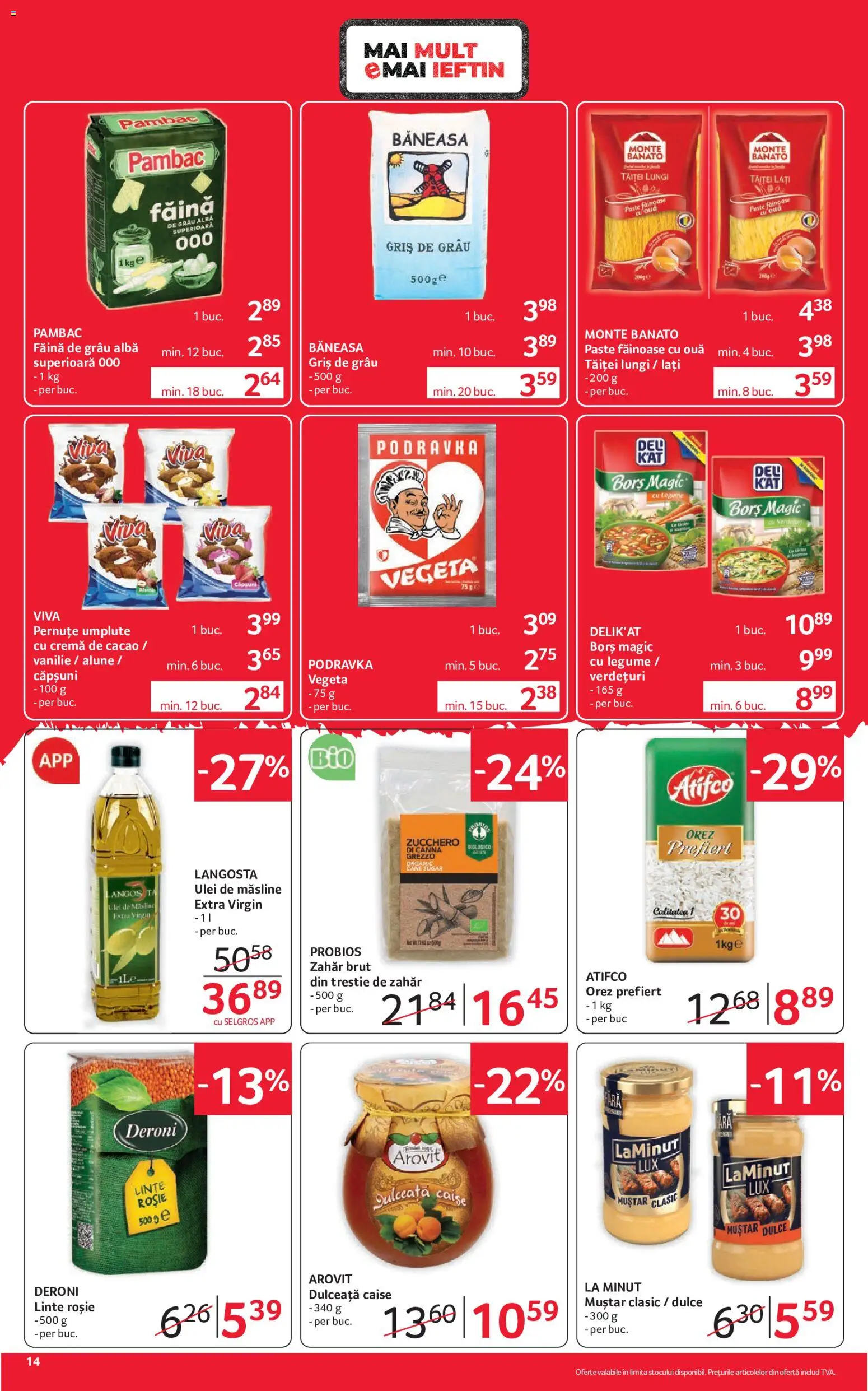 Noul catalog Selgros – valabil de la 02.10.2026 | Pagină: 14 | Produse: Dulceata, Ulei, Muștar, Zahăr