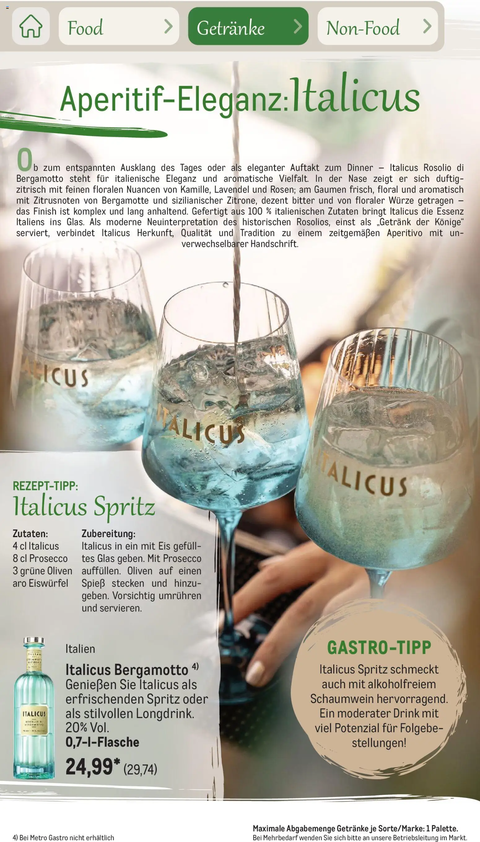 Metro Saisonkatalog Outdoor Dining – gültig ab 01.06.2026 | Seite: 64 | Produkte: Finish, Prosecco, Lavendel, Eis