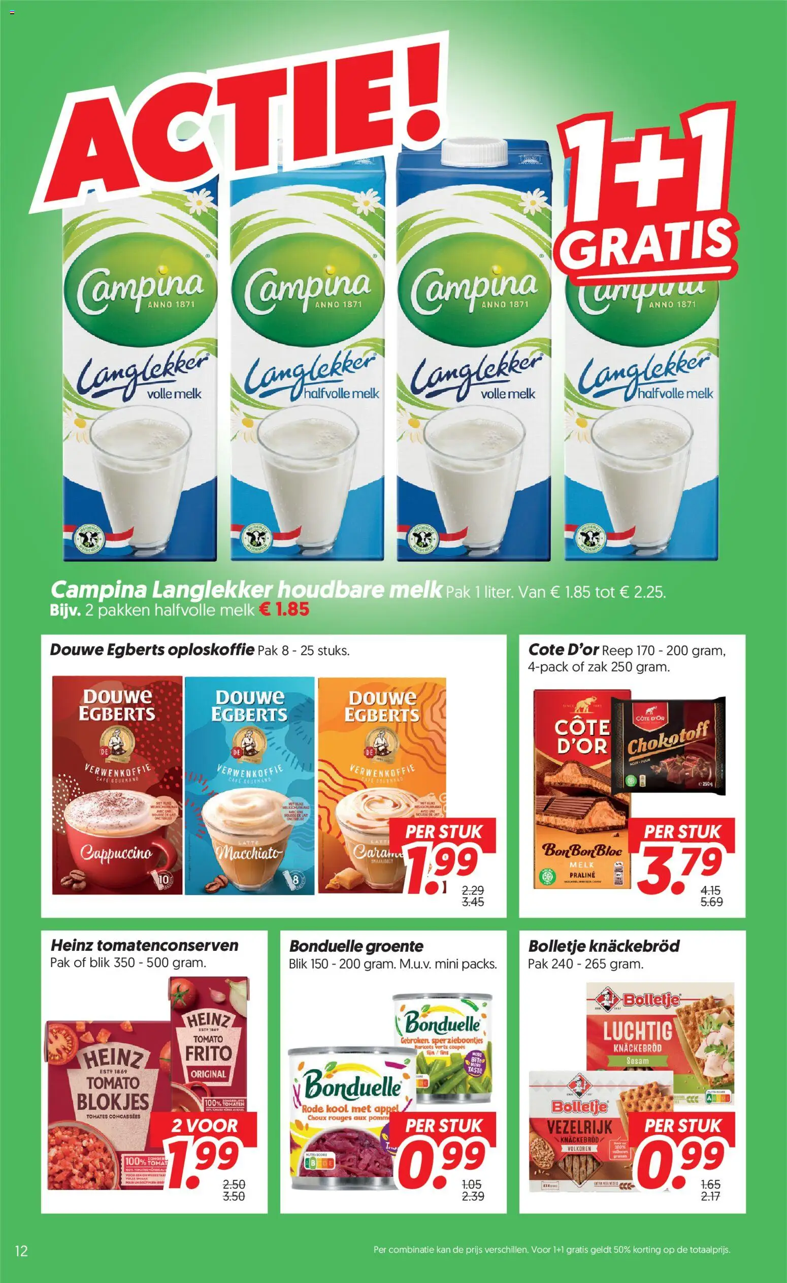{H1} | Pagina: 12 | Producten: Kool, Volle melk, Zak, Cappuccino