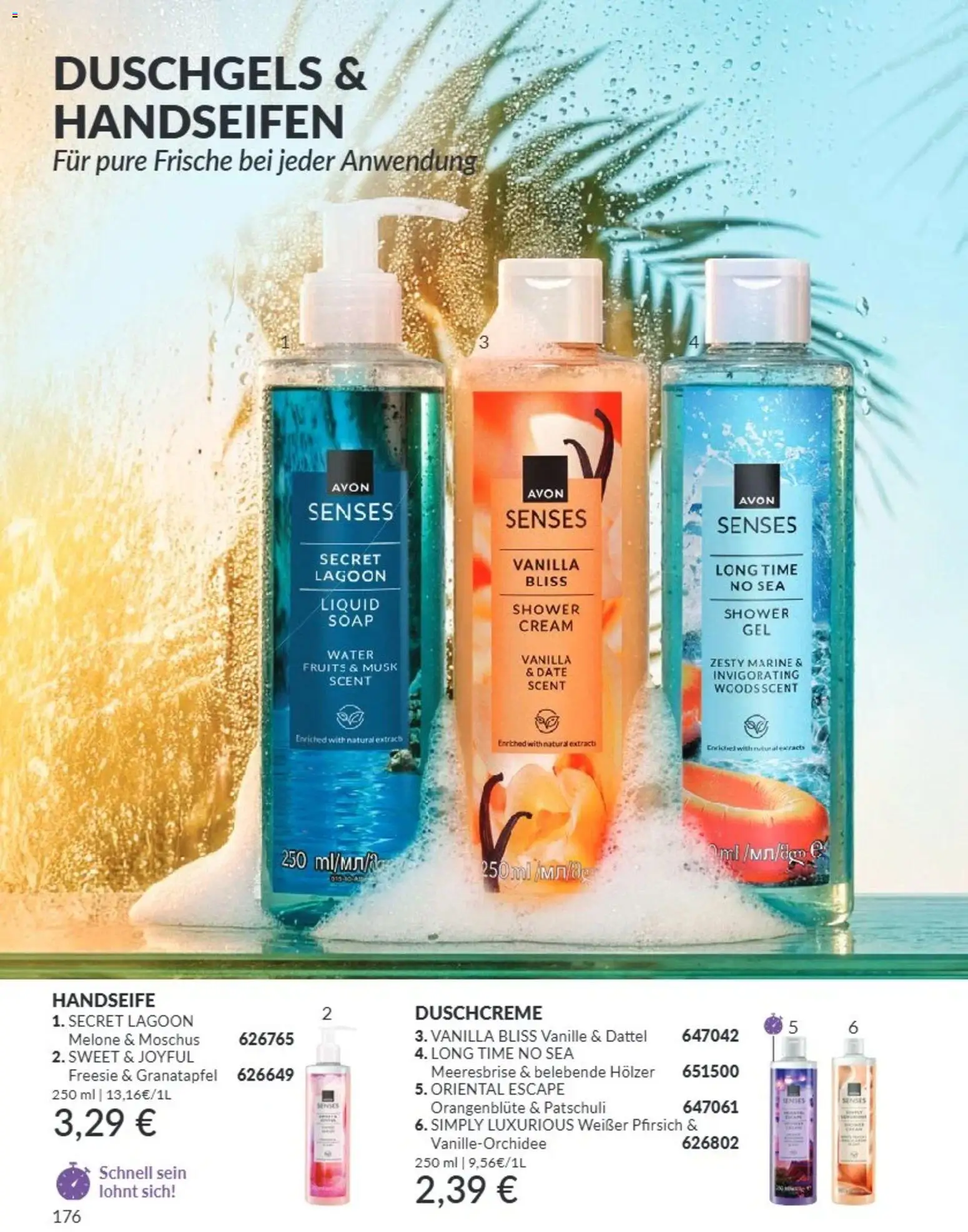 AVON Katalog August 2026 – gültig ab 08.08.2026 | Seite: 176 | Produkte: Granatapfel, Vanille, Duschcreme, Pfirsich