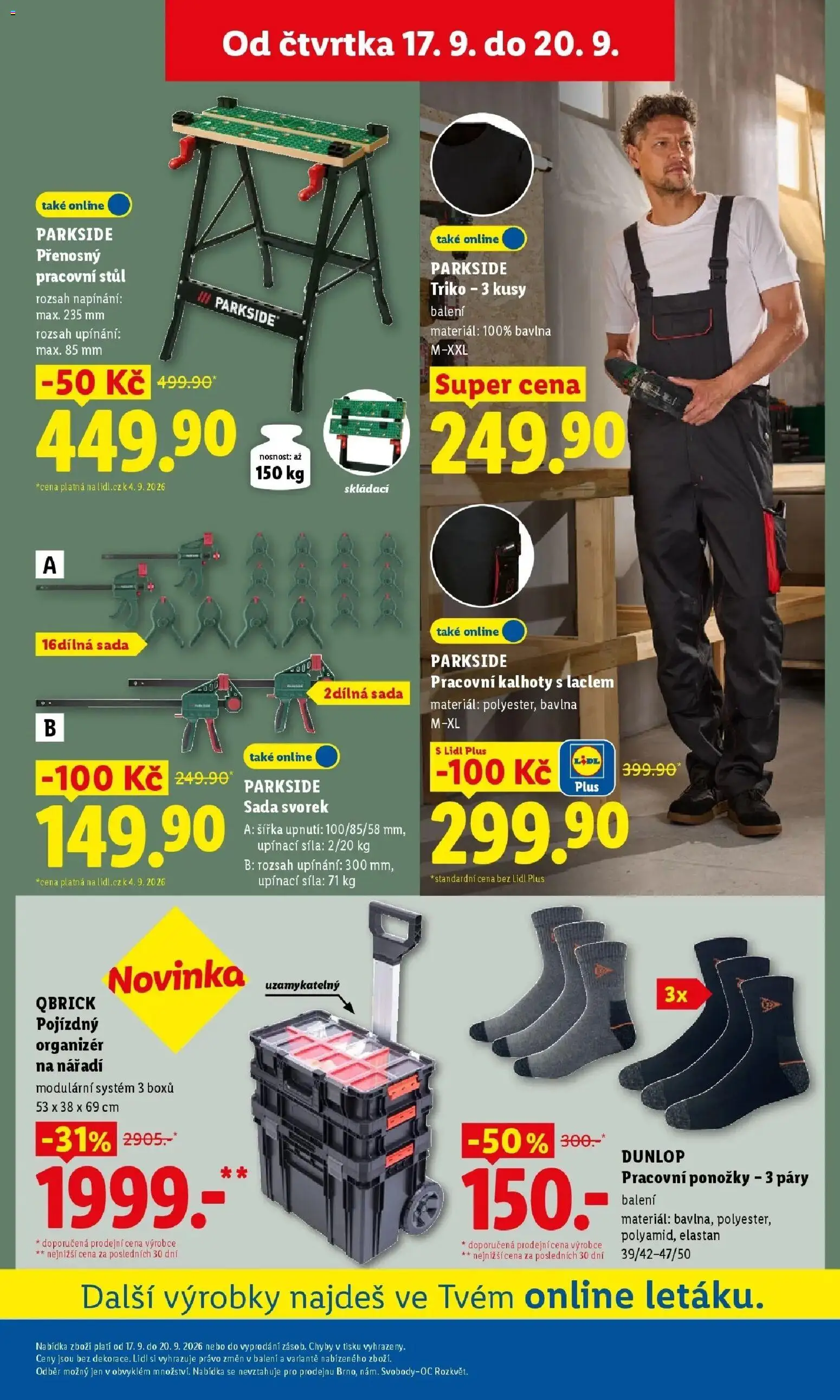 Lidl leták od 14.09.2026 - Nový akční leták | Strana: 23 | Produkty: Organizér, Přenosný pracovní stůl, Pracovní stůl, Stůl