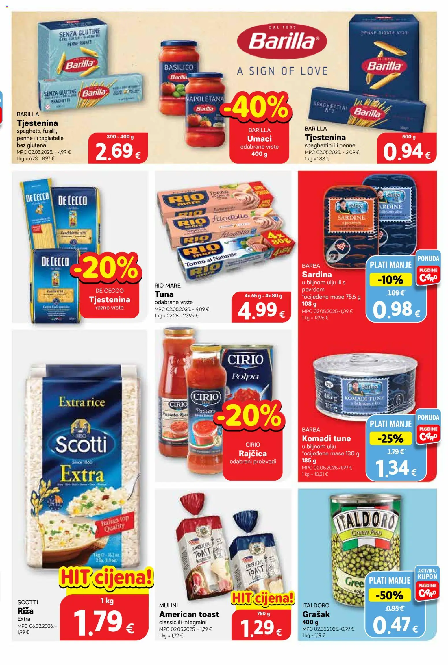 Plodine katalog | vrijedi od 10.06.2026 | Stranica: 29 | Proizvodi: Toast, Sardina, Grašak, Tuna