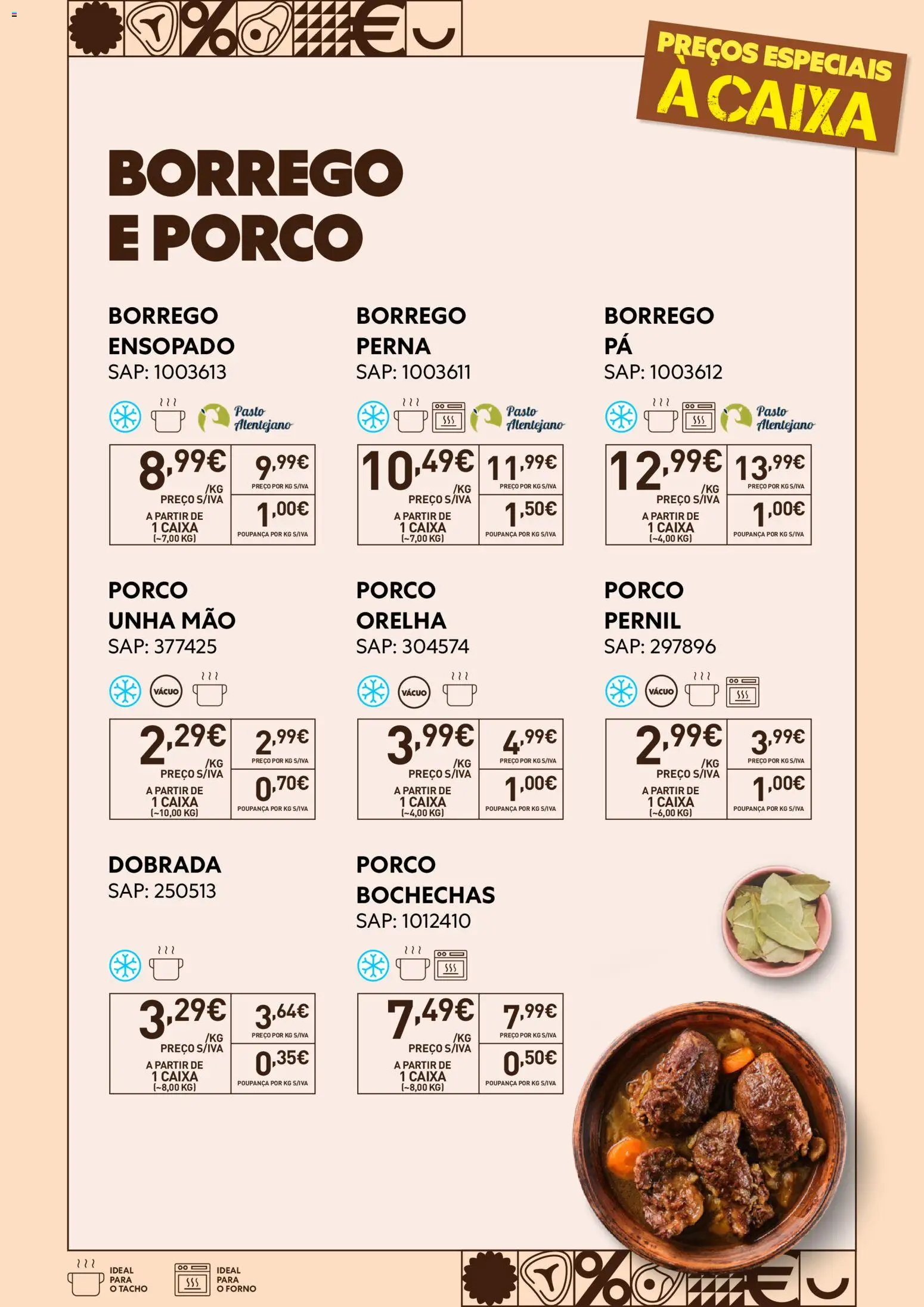 Recheio folheto Especial Carnes do Tacho ao Forno │ válido de 20/10/2026 | Página: 2 | Produtos: Forno, Pernil, Caixa, Dobrada