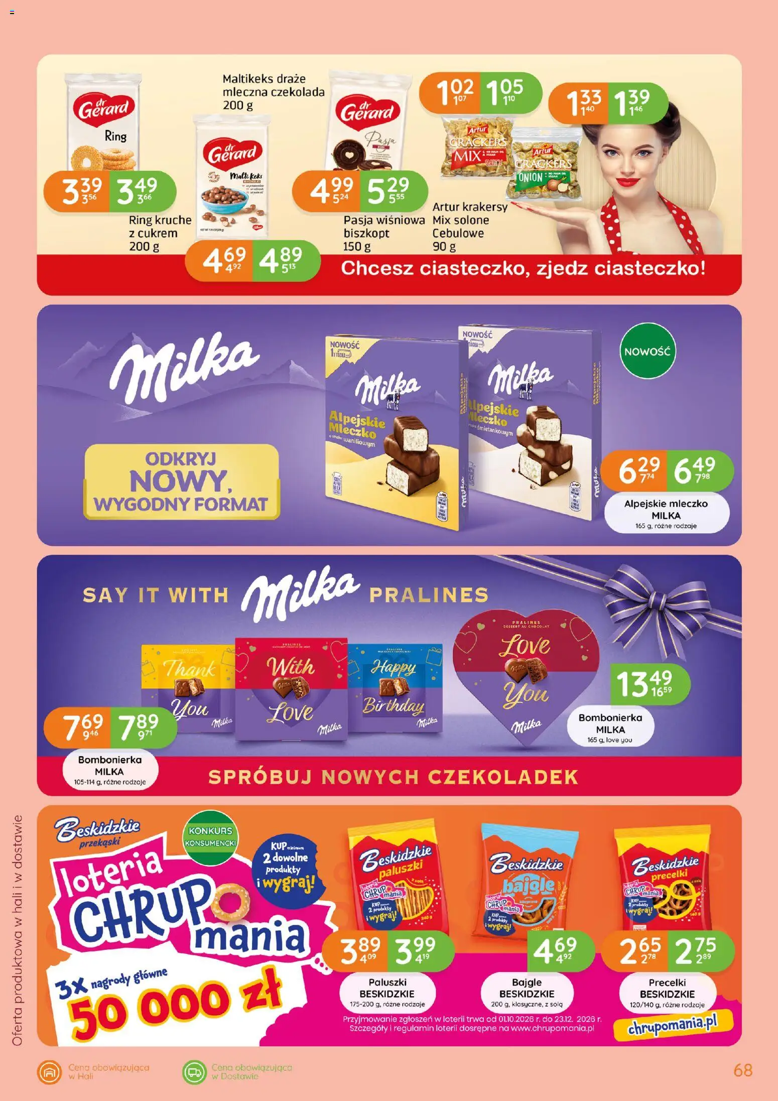 Eurocash gazetka od 15.10.2026 | Strona: 68 | Produkty: Milka, Paluszki, Krakersy, Czekolada