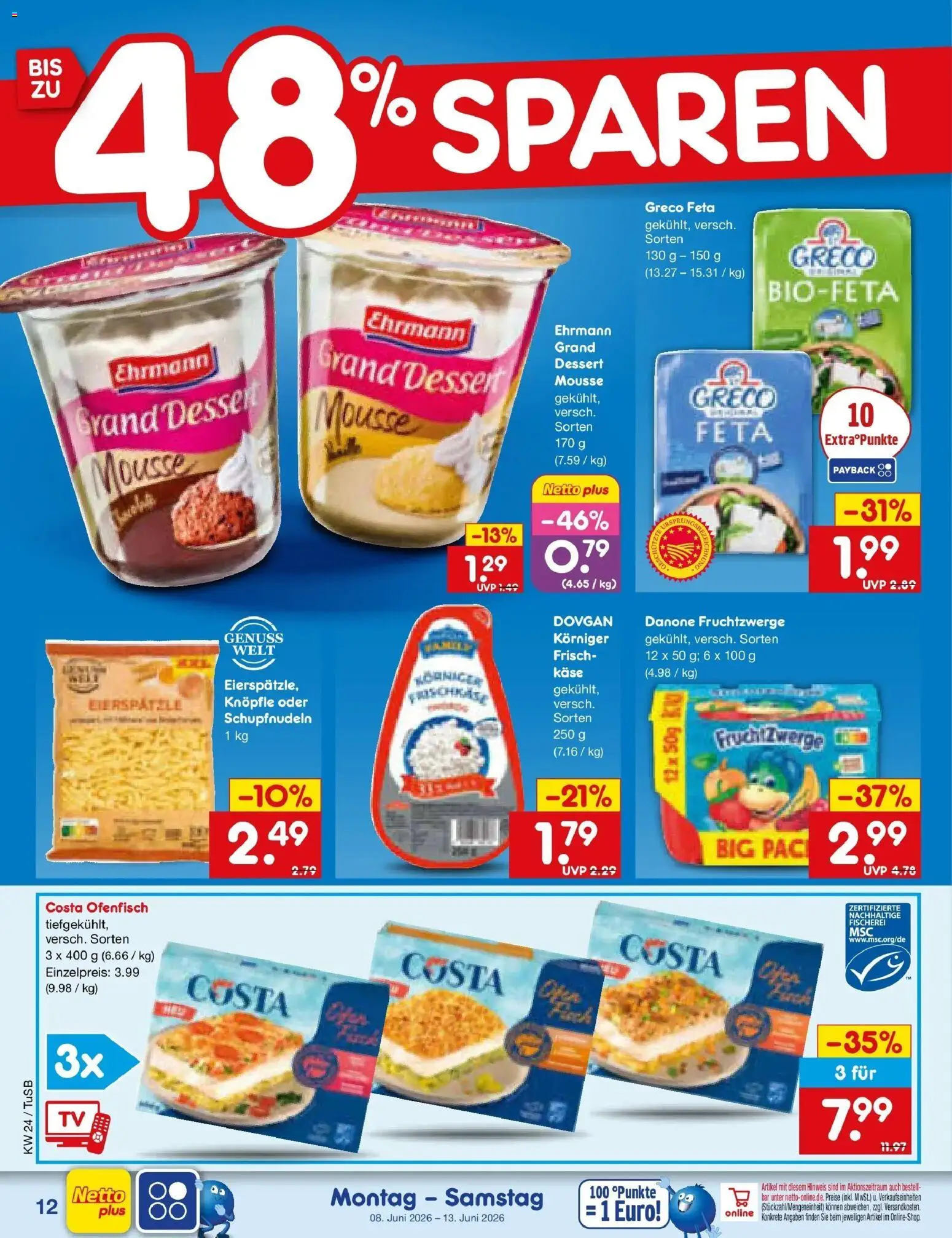 Netto Marken-Discount Prospekt Lahr-Langenwinkel – gültig ab 08.06.2026 | Seite: 20 | Produkte: Feta, Käse, Ehrmann grand dessert, Fruchtzwerge