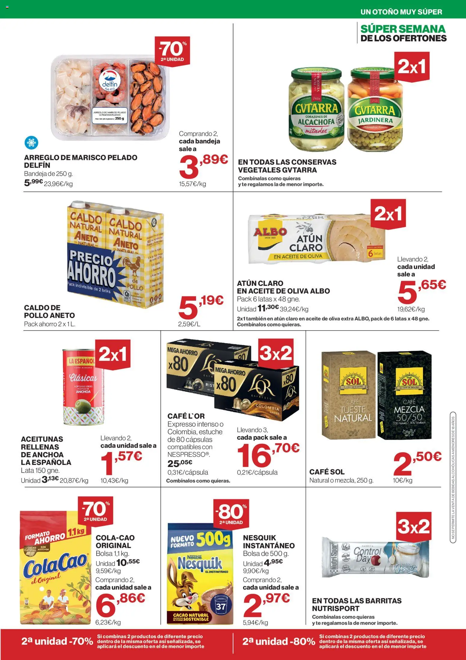 Supercor - Semana de los Ofertones Canarias │ válido desde el 15/10/2026 | Página: 3 | Productos: Atún, Anchoa, Agua, Cacao