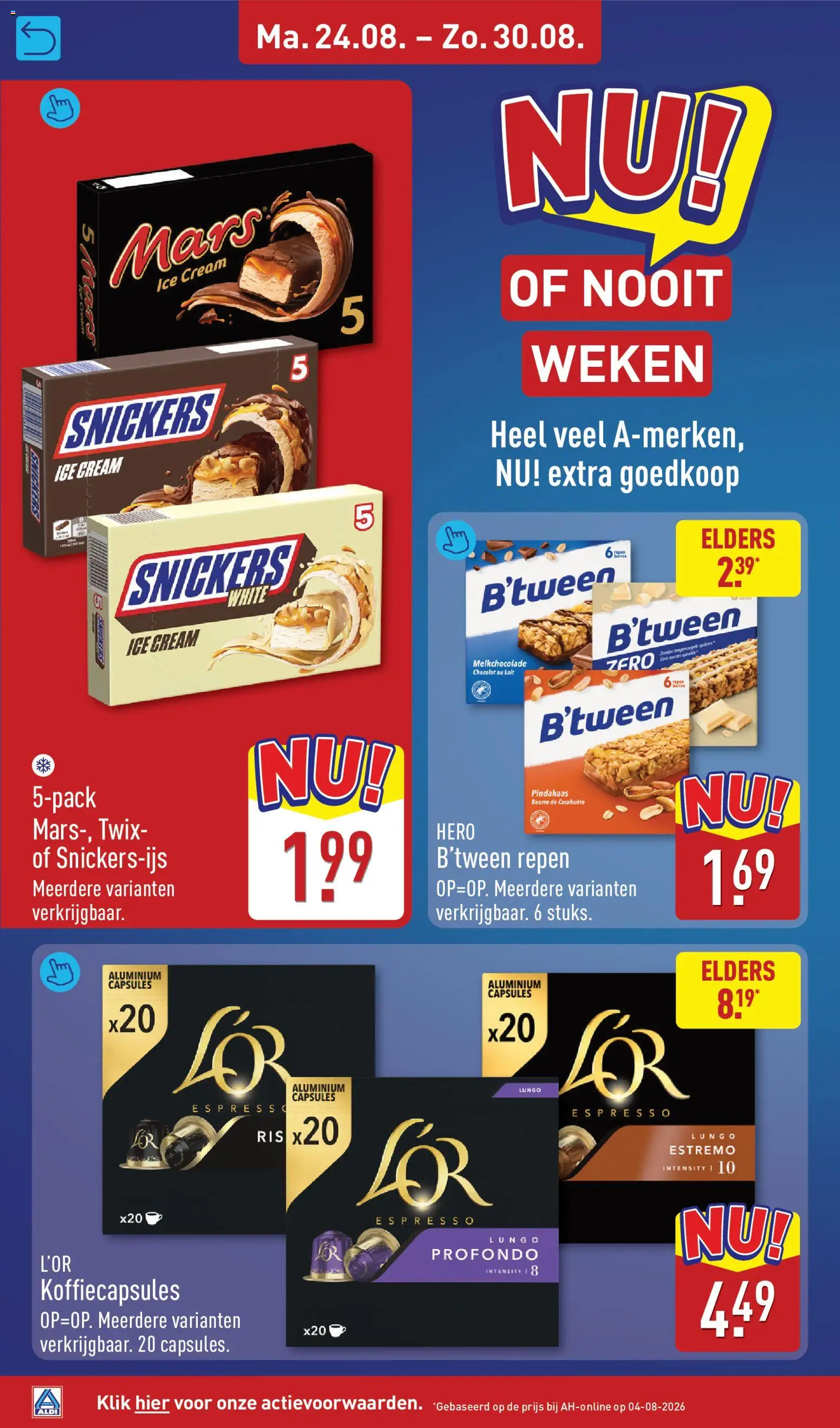 {H1} | Pagina: 24 | Producten: Koffiecapsules, Capsules, Twix, Pindakaas
