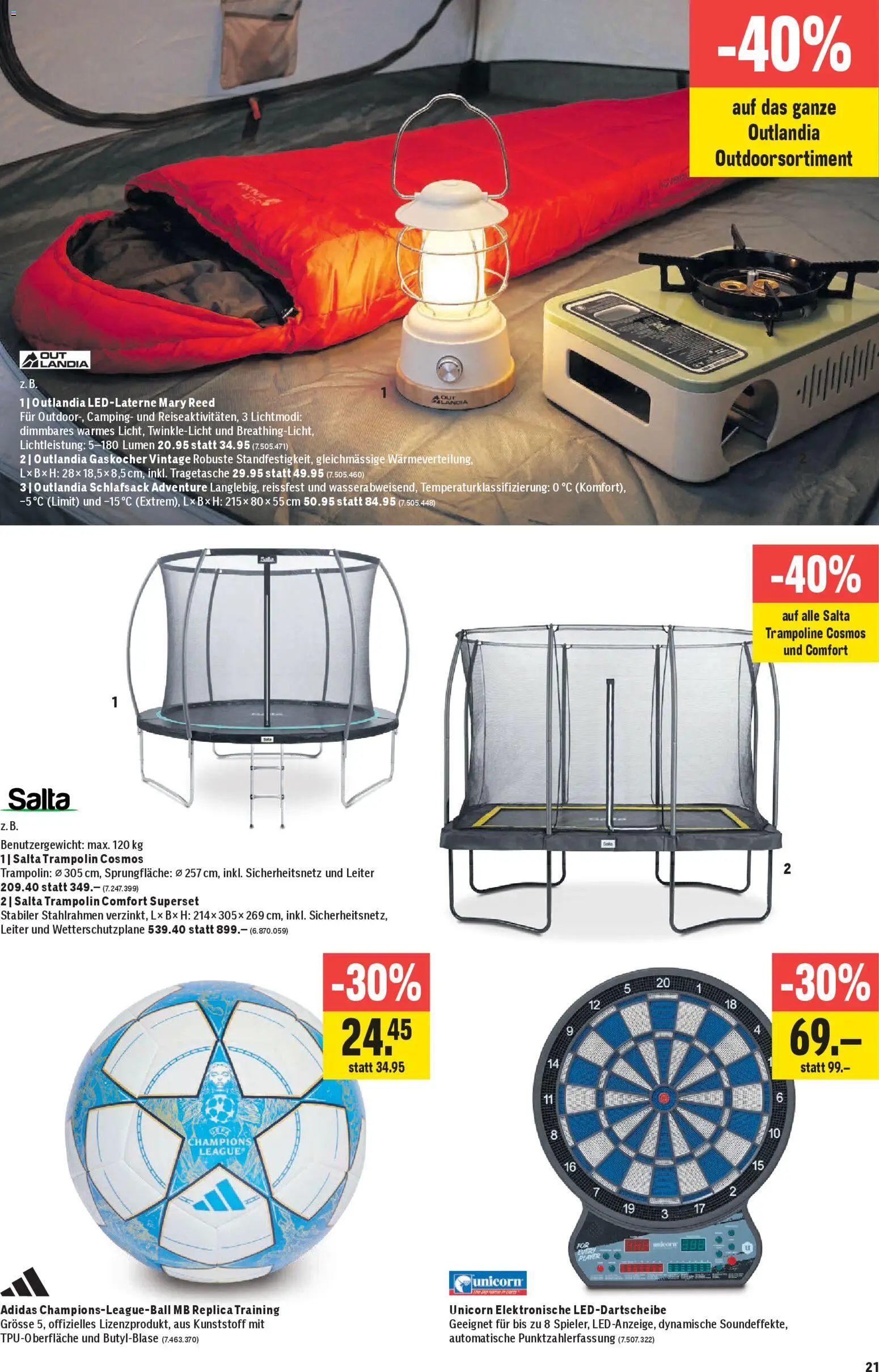 Jumbo aktionen – gültig ab 09.04.2026 | Seite: 21 | Produkte: Schlafsack, Trampoline
