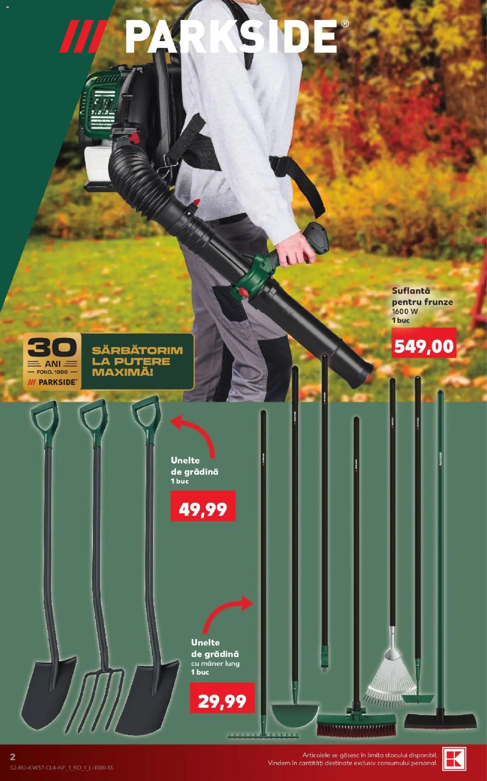 Kaufland Zalau 09.09.2026 - Revista si Oferta | Pagină: 2 | Produse: Gradina, Suflantă, Parkside, Mâner