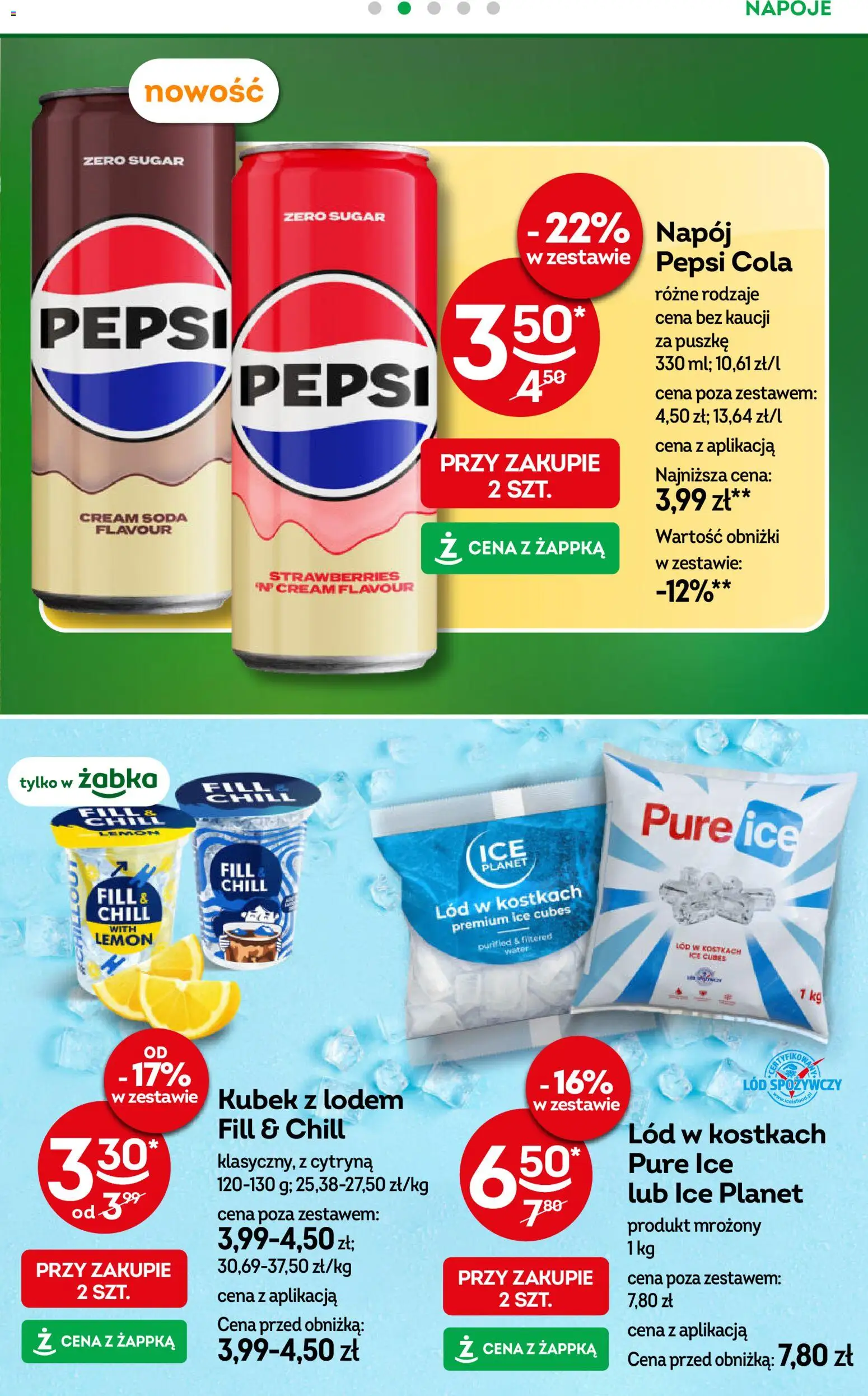 Żabka gazetka od 01.07.2026 | Strona: 25 | Produkty: Cytryna, Napoje, Pepsi, Lód w kostkach
