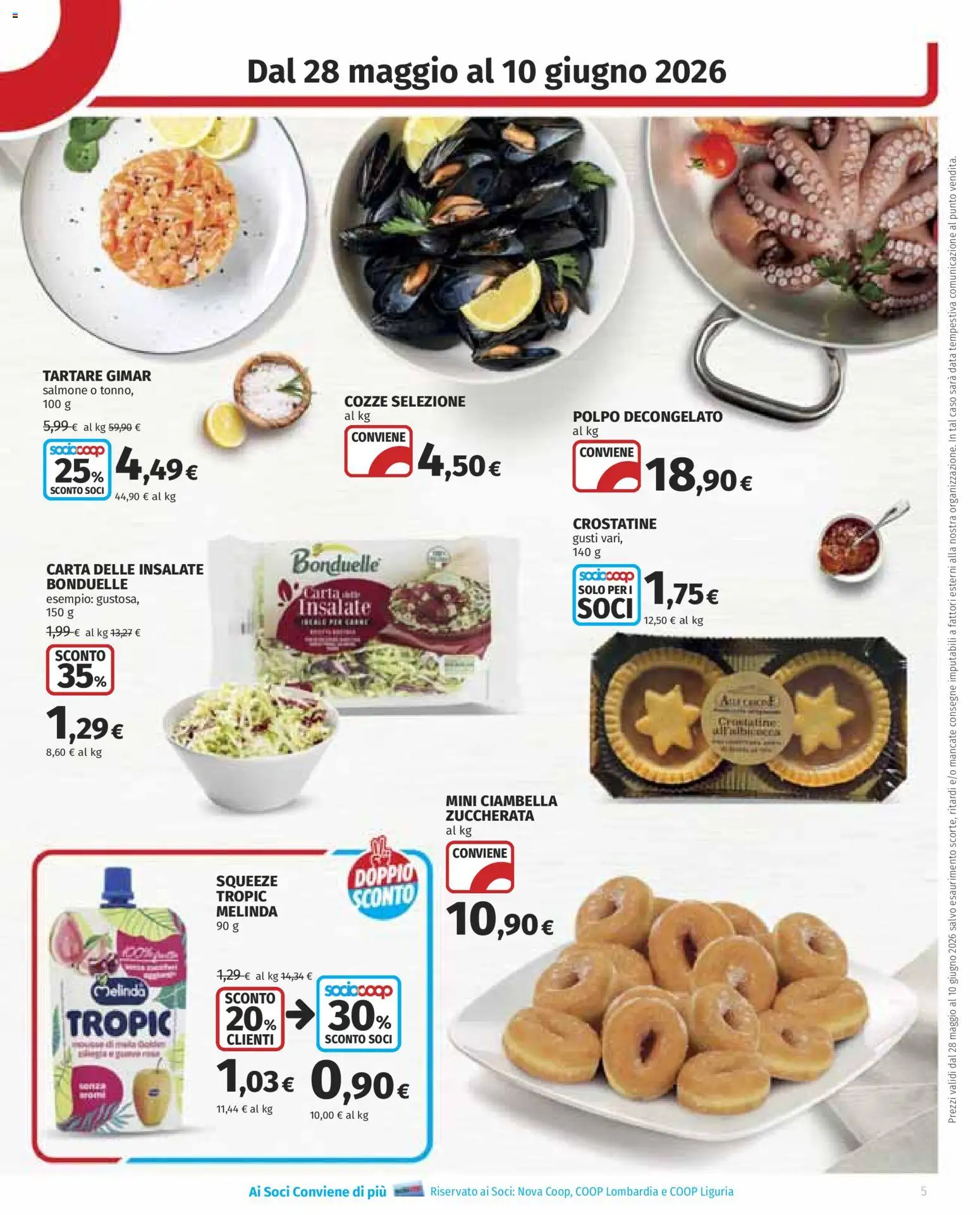 Volantino COOP del 28.05.2026 | Pagina: 5 | Prodotti: Cozze, Polpo, Crostatine, Data