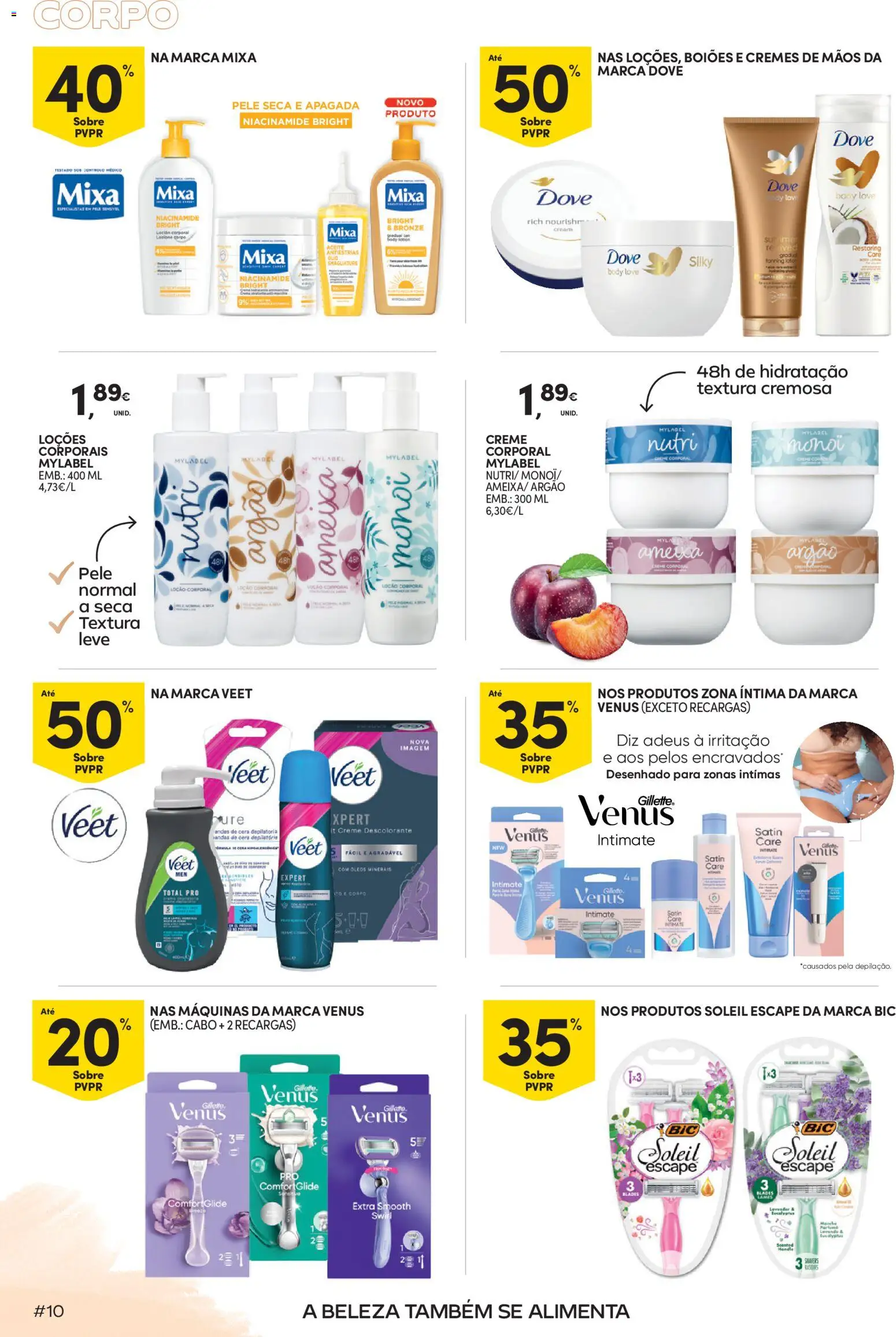 Continente Beleza: Ingridientes para uma pele de verão │ válido de 19.05.2026 | Página: 10 | Produtos: Cabo, Cera, Descolorante, Creme