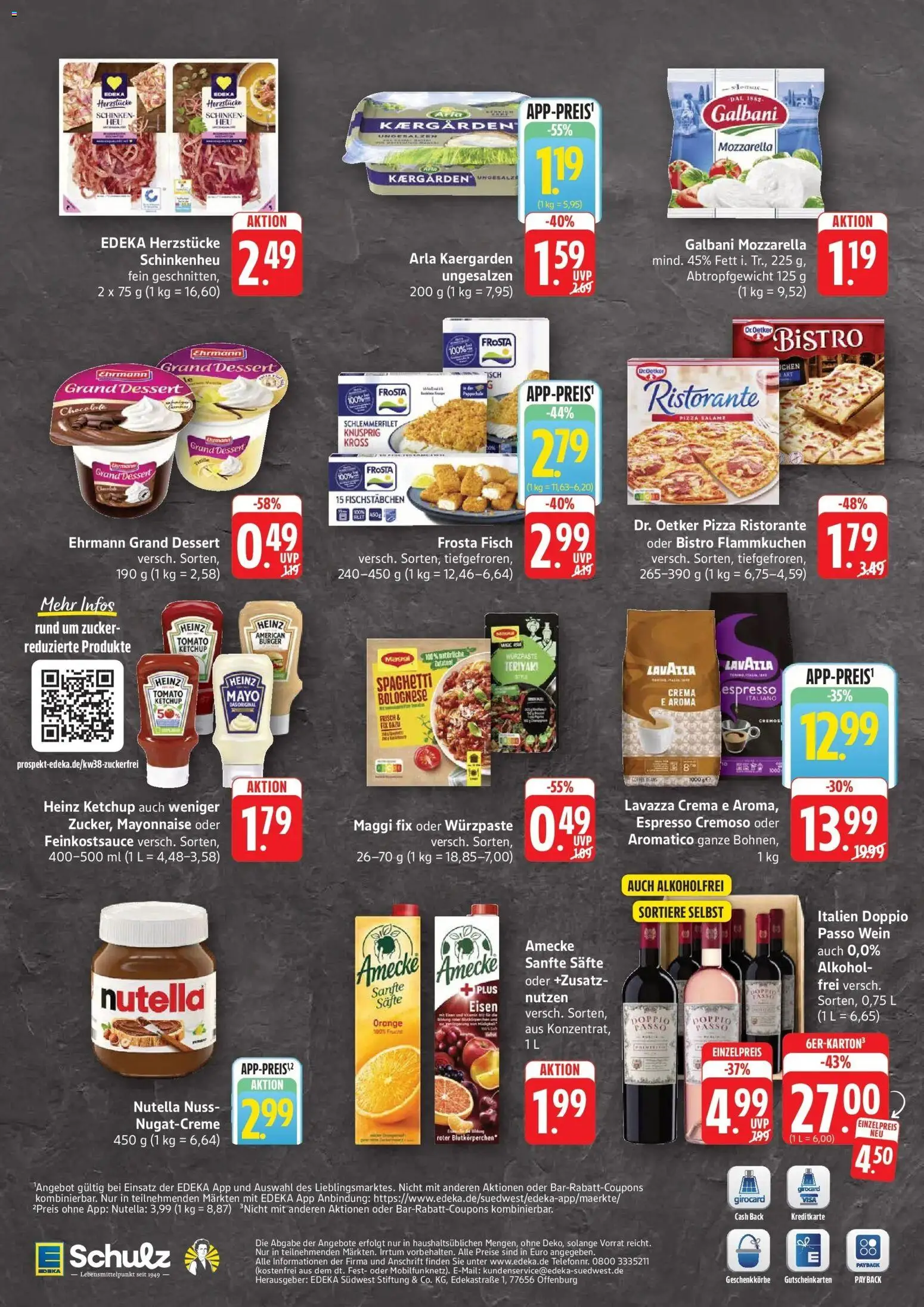 Edeka Prospekt Waldshut-Tiengen (ab 14.09.2026) » Angebote Online | Seite: 2 | Produkte: Lavazza, Ehrmann grand dessert, Fischstabchen, Schinken