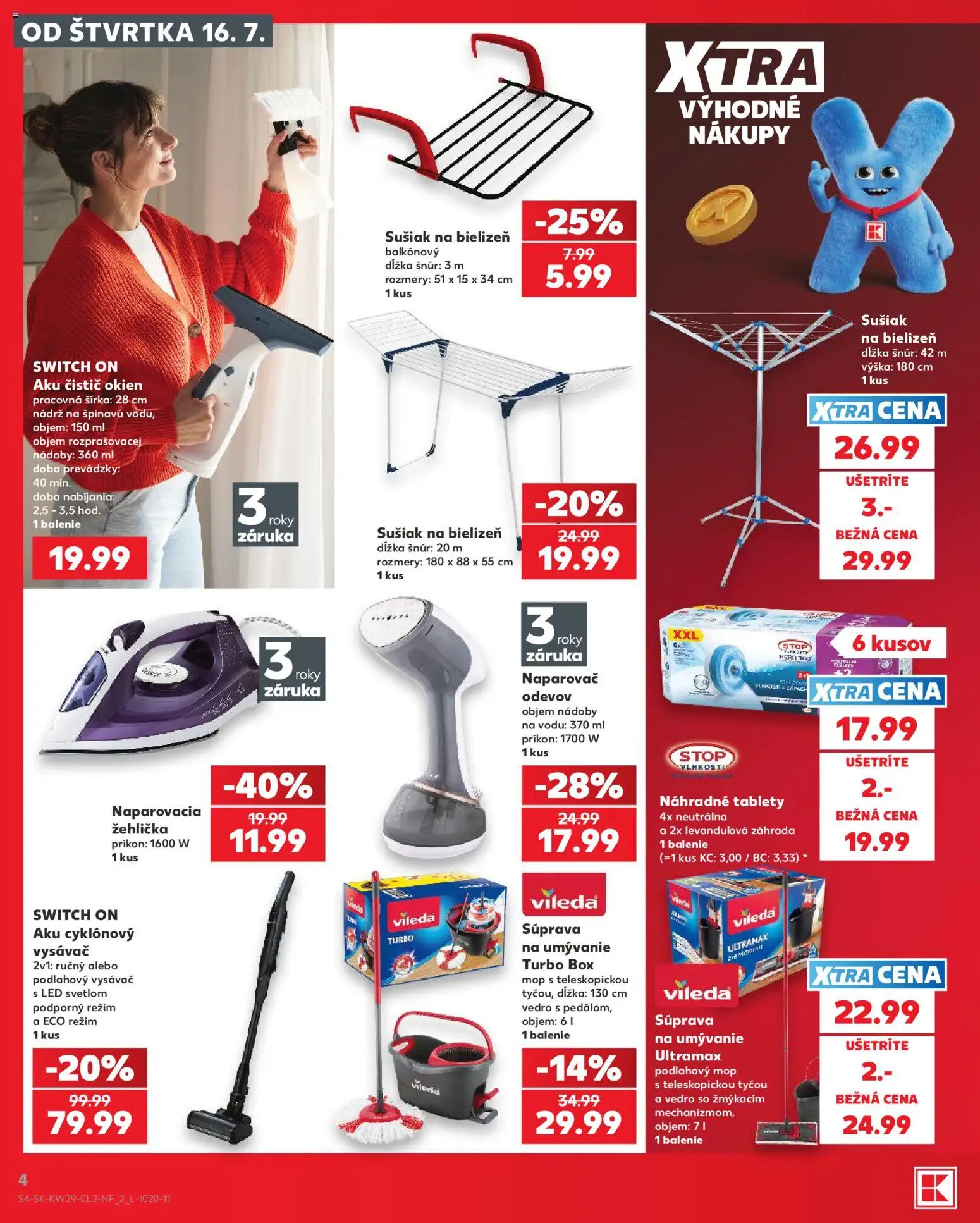 Kaufland SK akciós ujság - amely érvényes a következő dátumtól: 2026.07.16. | Oldal: 4 | Termékek: Só, Vileda