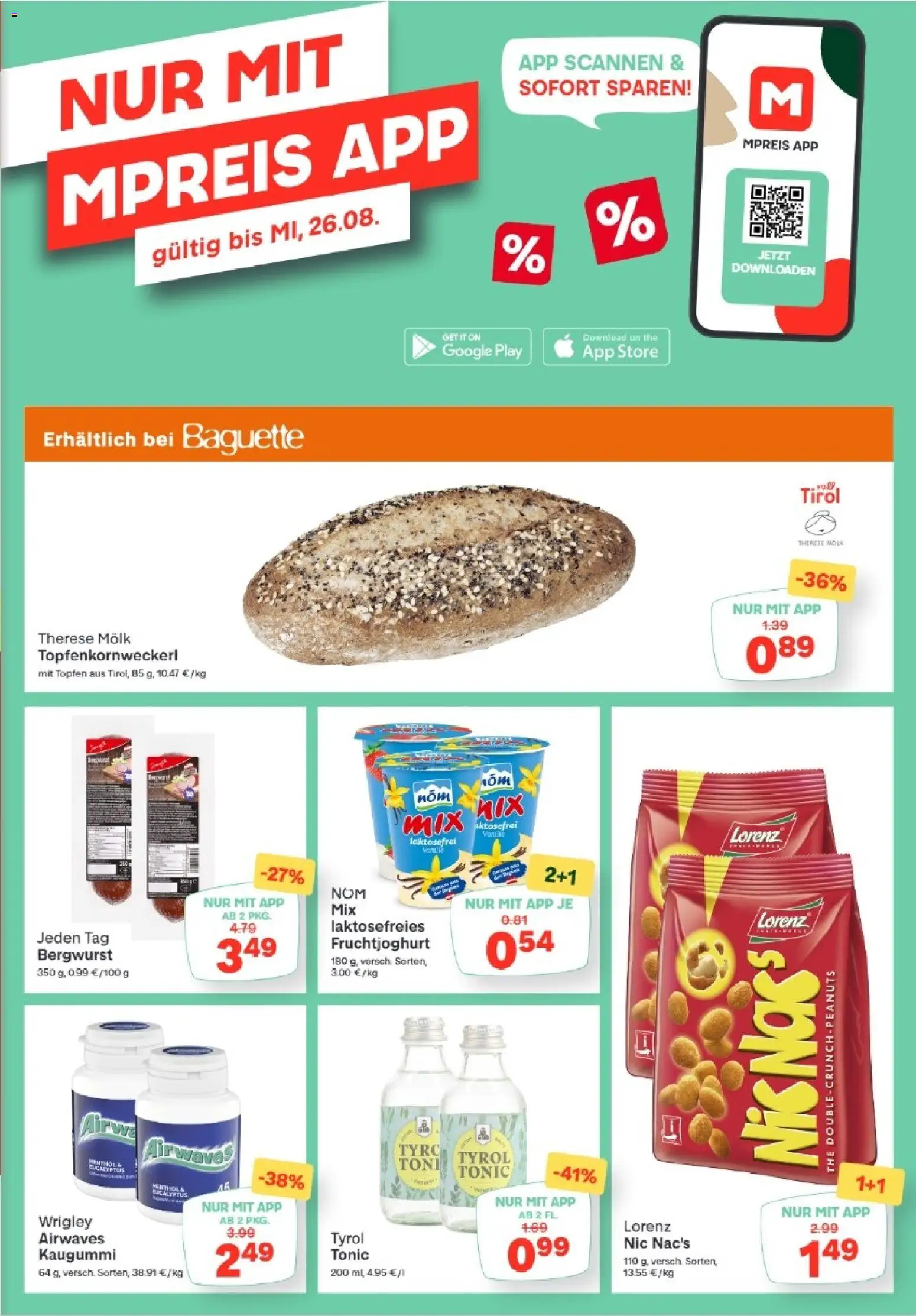 MPREIS Altenmarkt im Pongau gültig ab 20.08.2026 | Seite: 13 | Produkte: Kaugummi, Baguette