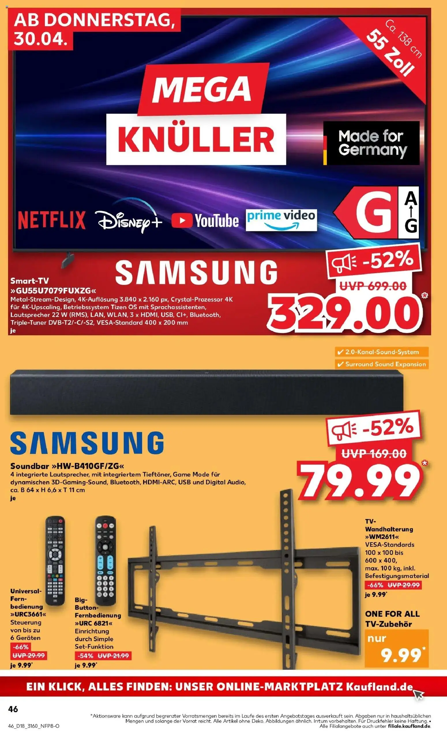 Prospekt Kaufland ab 30.04.2026 » Angebote Online zum Blättern | Seite: 48 | Produkte: Lautsprecher, USB, Samsung, Video