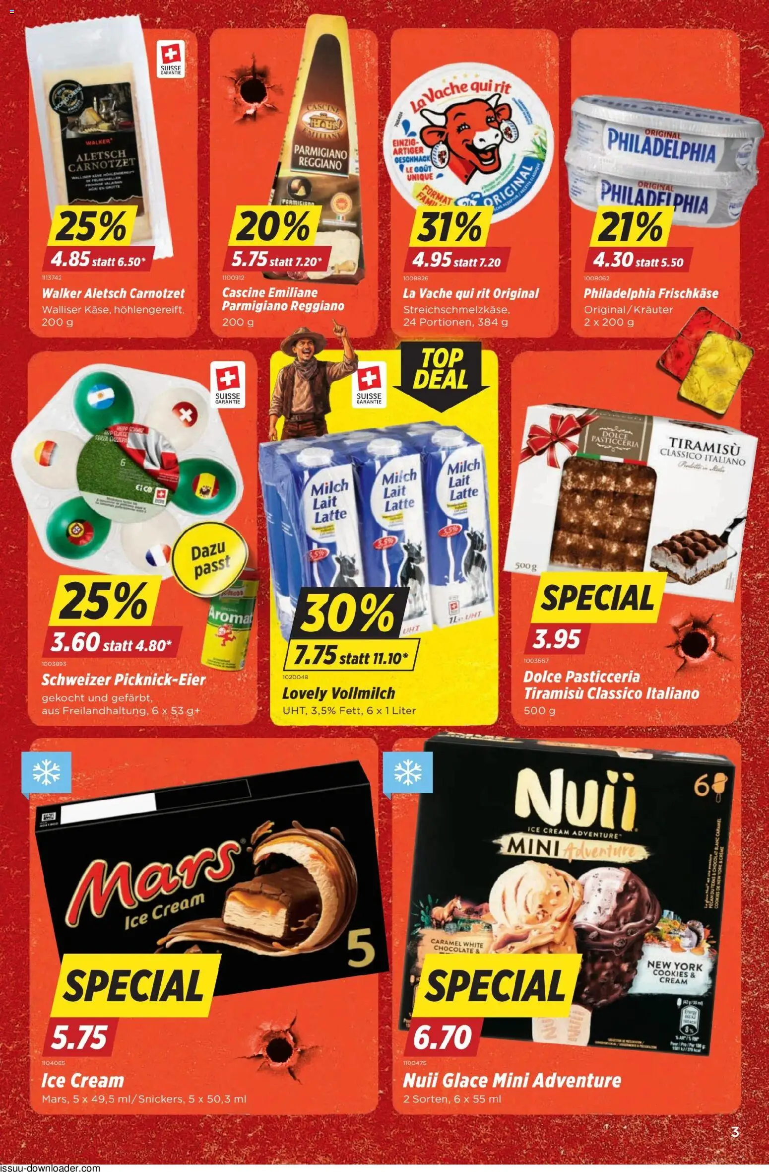 Denner aktionen – gültig ab 25.06.2026 | Seite: 3 | Produkte: Glace, Mars, Milch, Creme