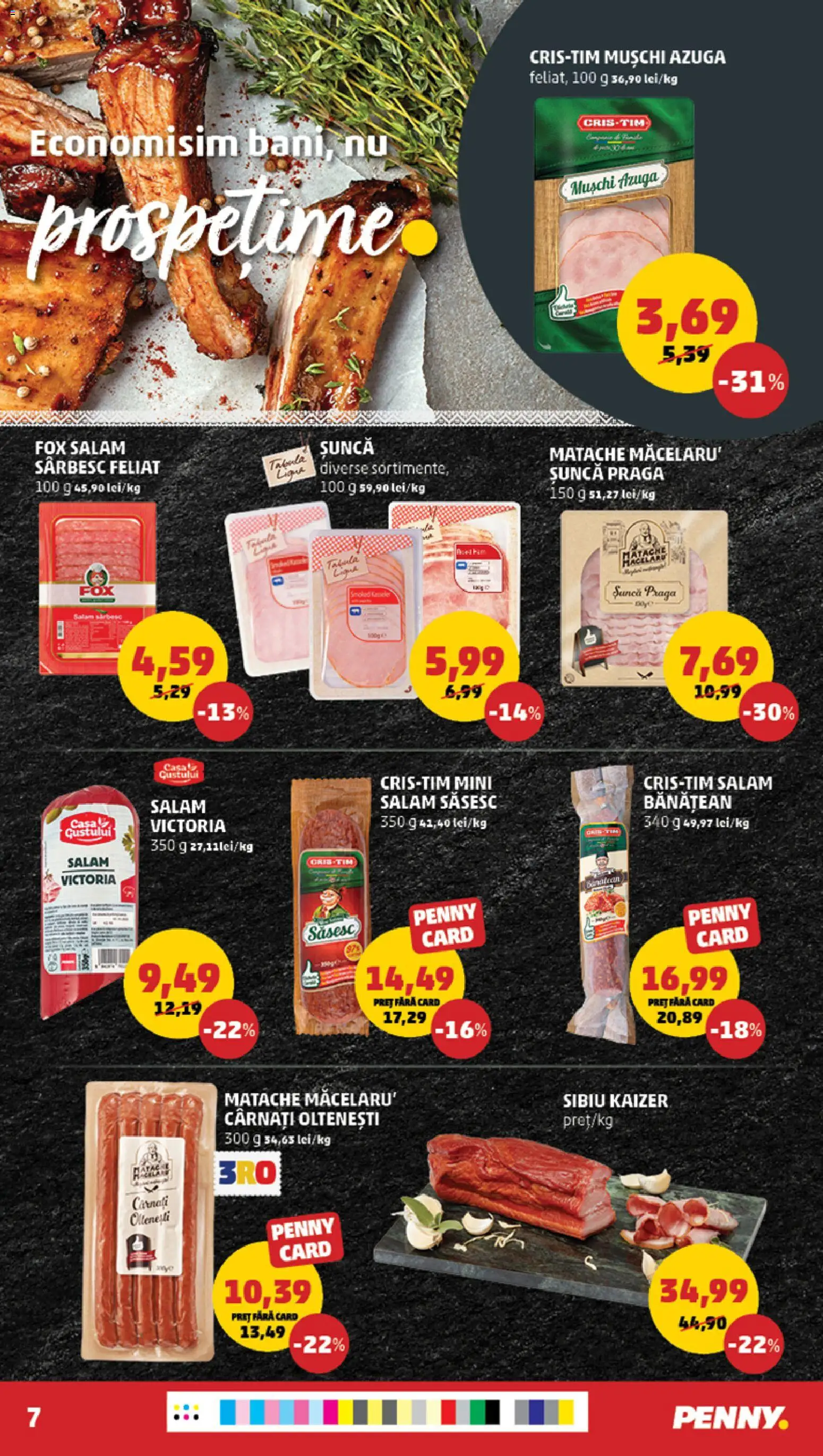 Noul catalog PENNY – valabil de la 03.06.2026 | Pagină: 7 | Produse: Salam, Șuncă, Cârnați