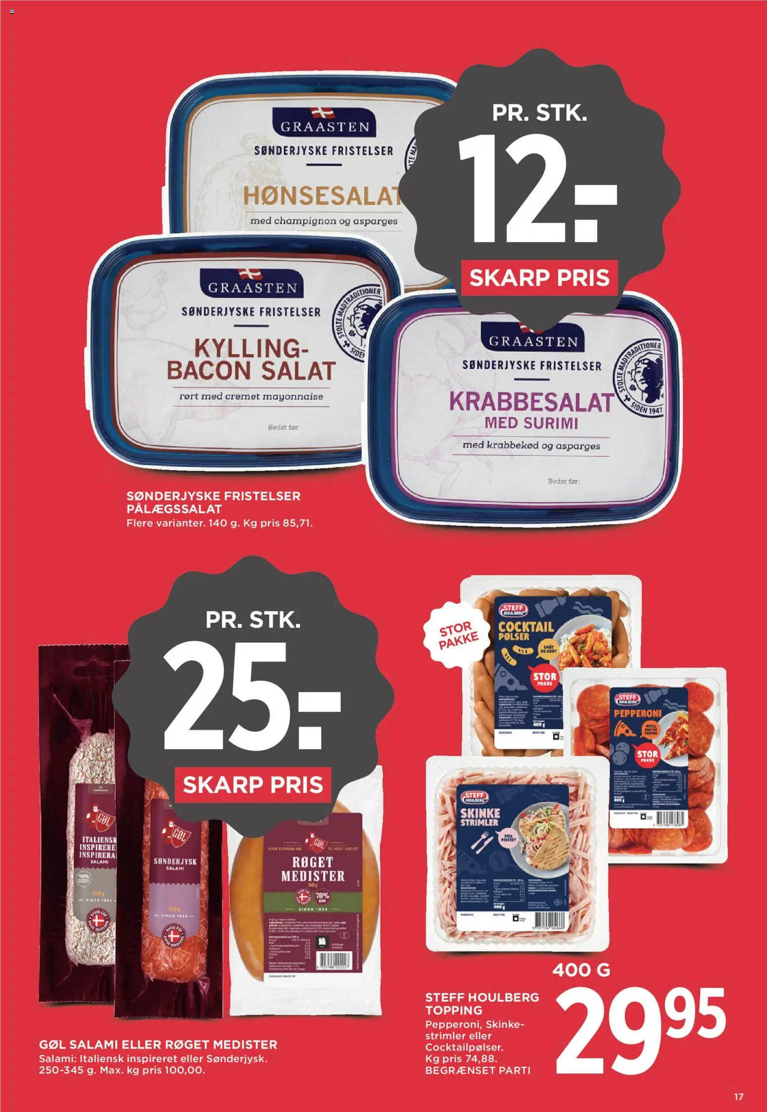 Meny tilbudsavis – gyldig fra 07/08/2026 | Side: 19 | Produkter: Pølser, Salami, Salat, Bacon