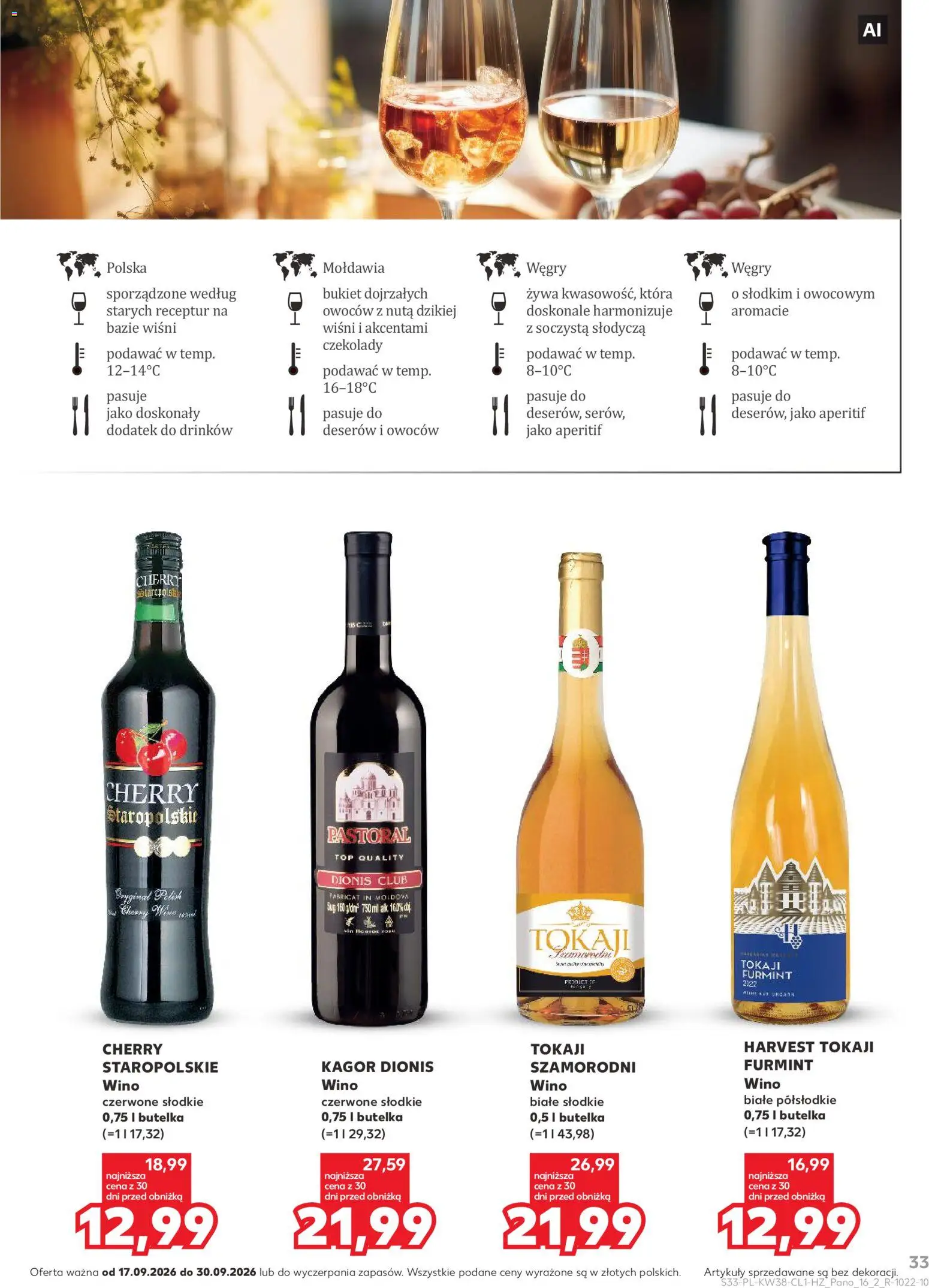 Kaufland Polsko leták - Barek od 17.09.2026 | Strana: 33 | Produkty: Kagor, Tokaji, Tokaji Furmint