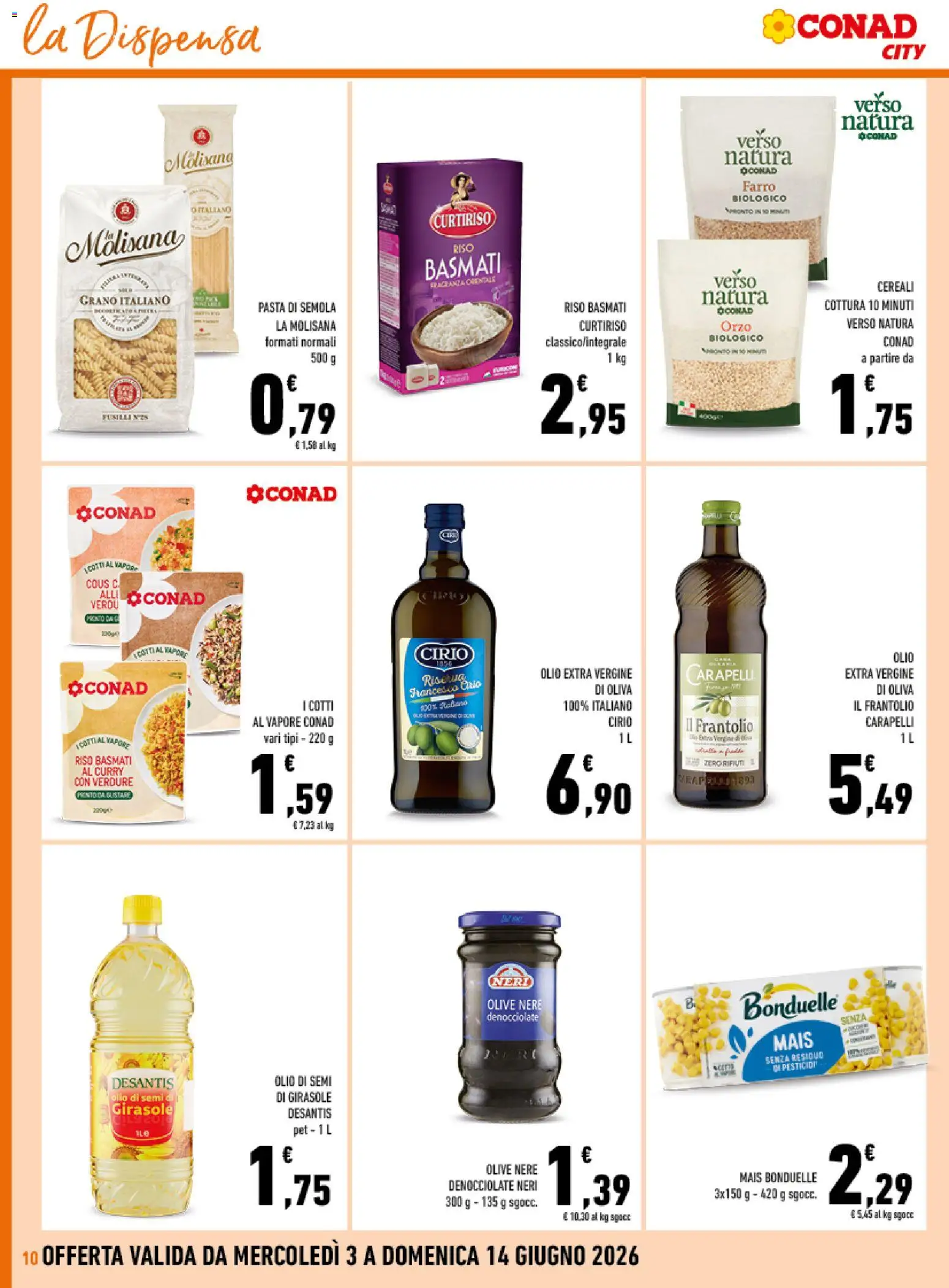 Volantino Conad del 03.06.2026 | Pagina: 10 | Prodotti: Verdure, Olio, Olive, Olio di semi di girasole