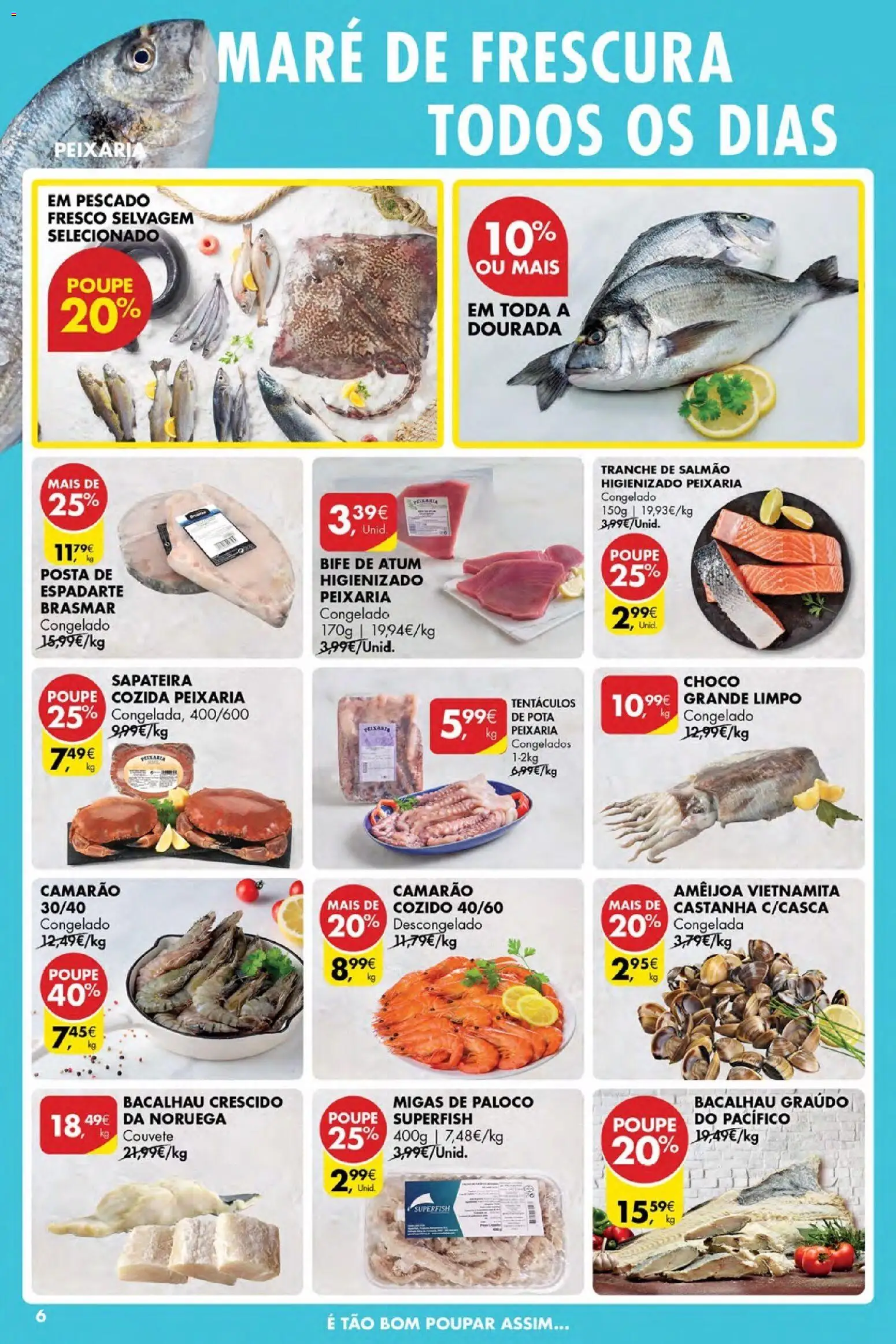 Pingo Doce Poupe Esta Semana Açores │ válido de 30.04.2026 | Página: 6 | Produtos: Dourada, Atum, Camarão, Salmão