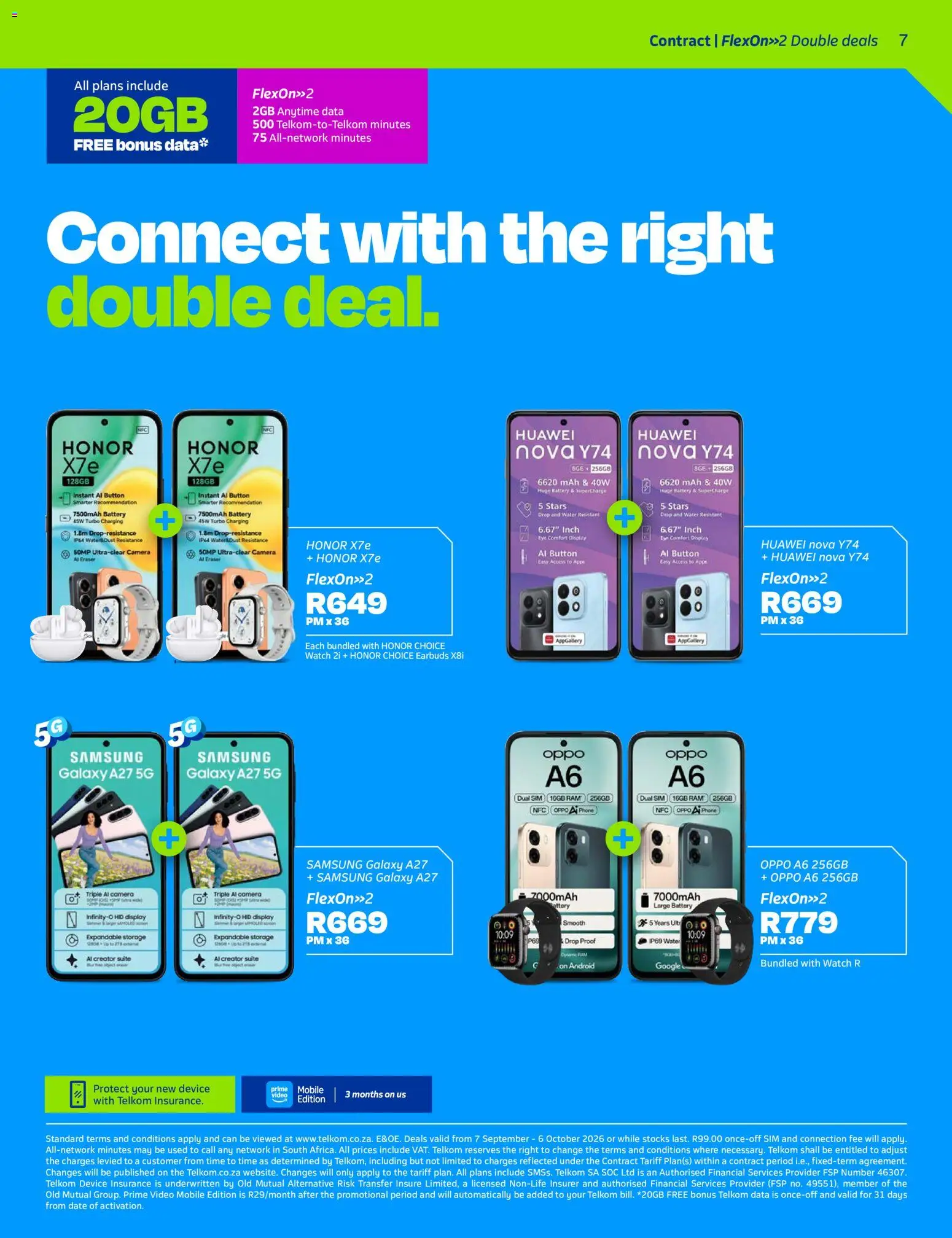 New Telkom catalogue – valid from 07/09/2026 | Page: 7 | Products: Data, Phone, Earbuds, Battery