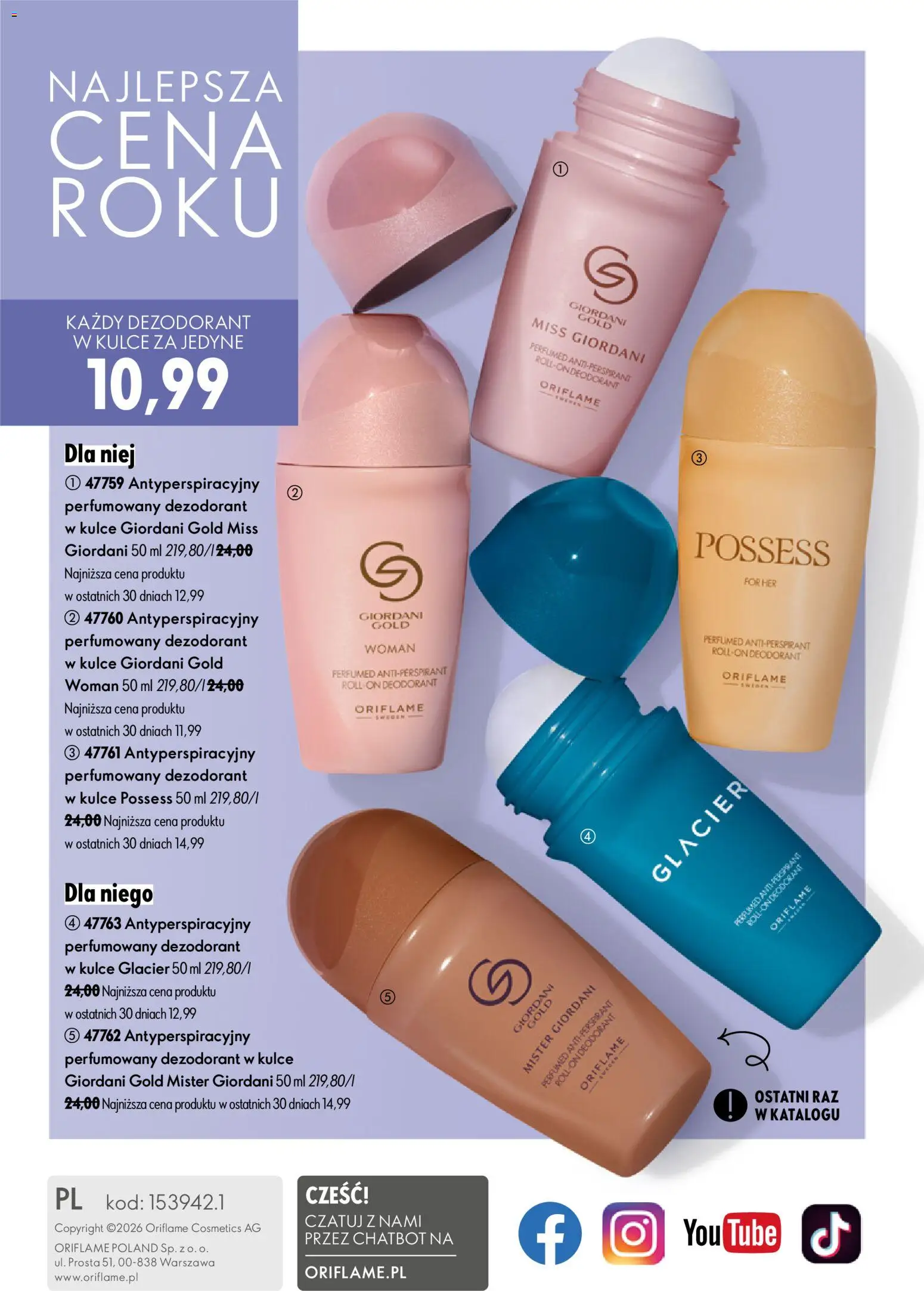 Oriflame Katalog 11 2026 od 29.07.2026 | Strona: 148 | Produkty: Dezodorant
