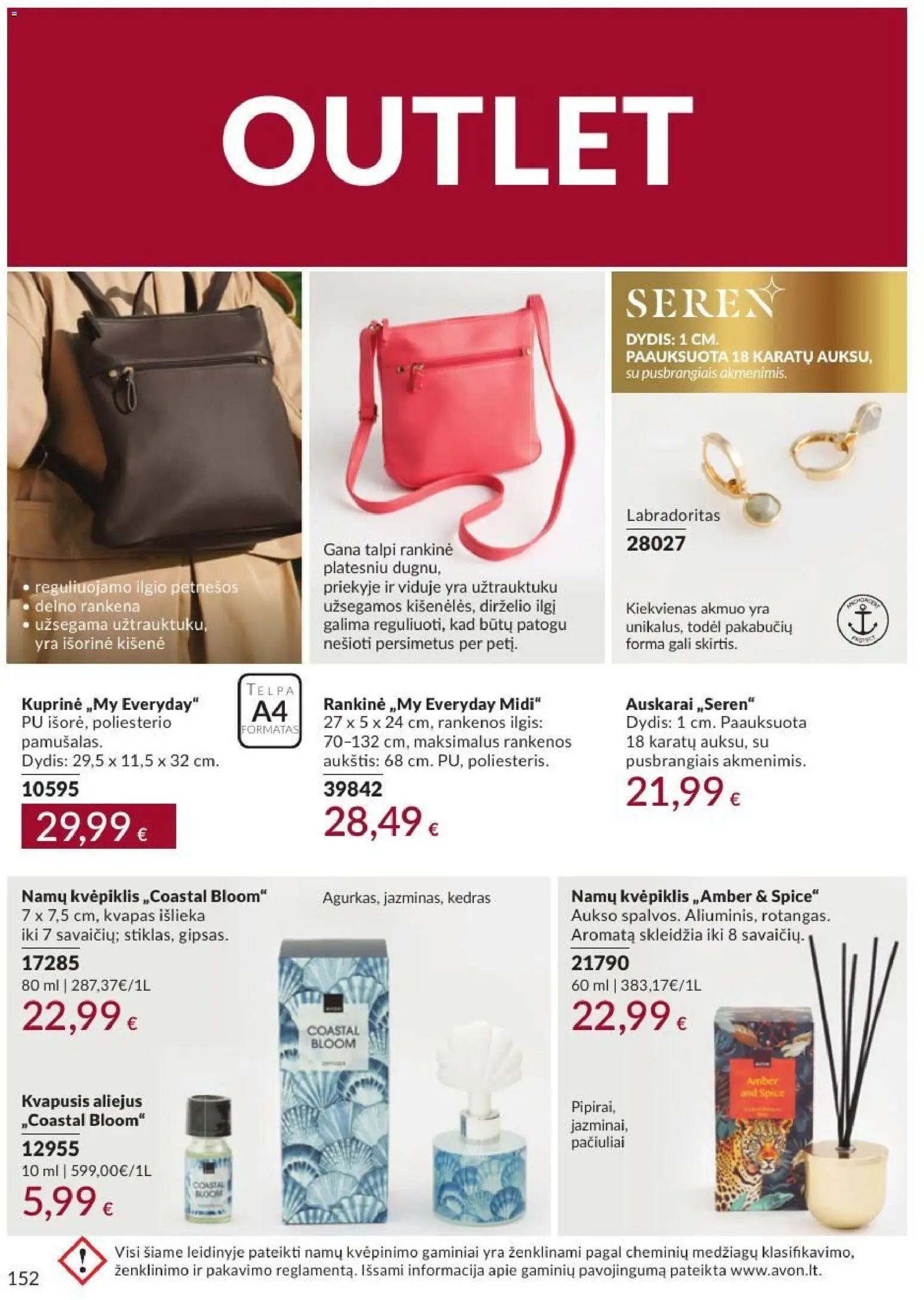 AVON akcijos nuo 2026.09.01 | Puslapis: 152 | Prekių: Petnešos, Aliejus, Rankinė, Kuprinė