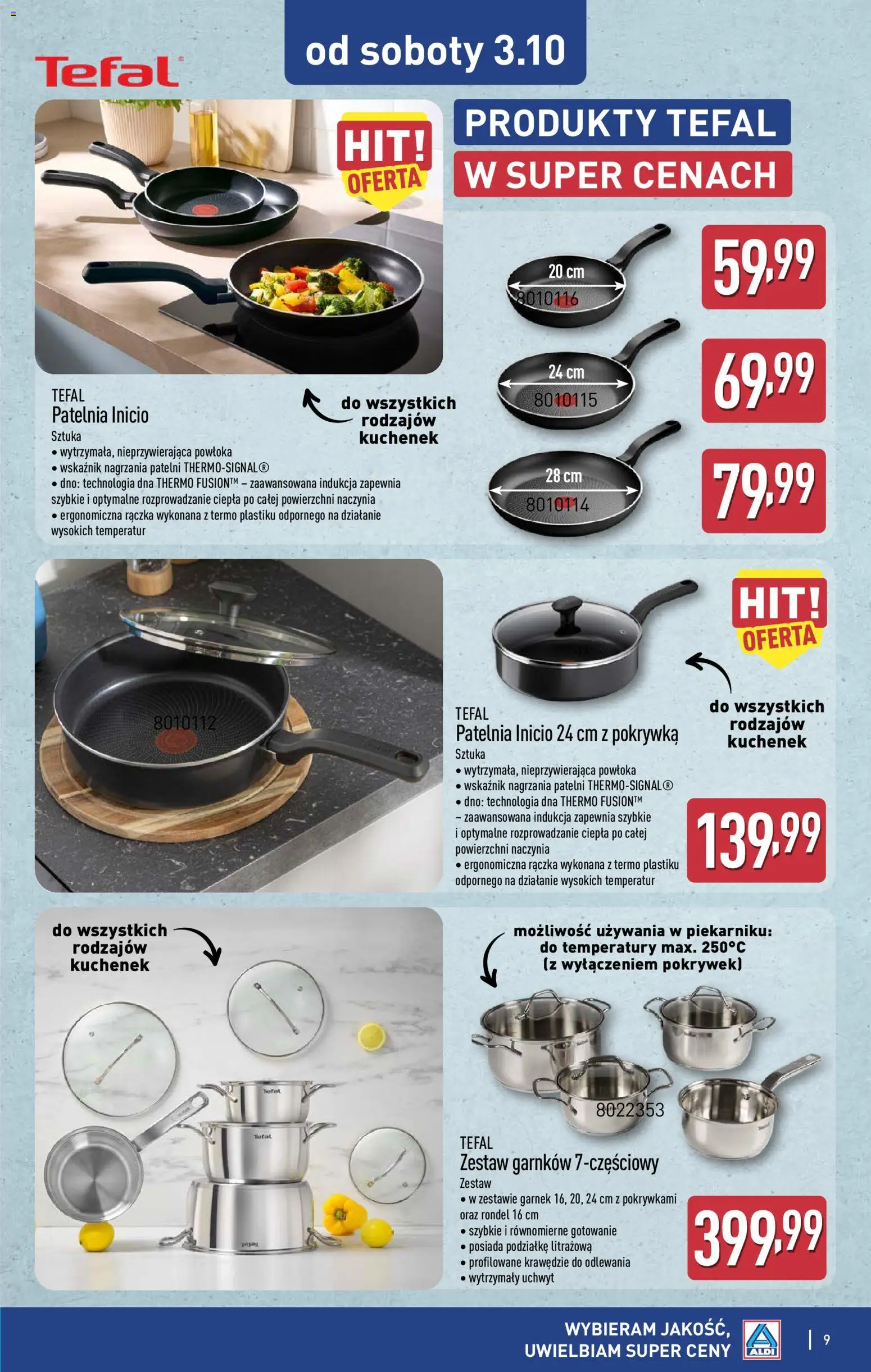 Aldi Polsko leták - Ostatnie sztuki w wybranych sklepach od 30.09.2026 | Strana: 9 | Produkty: Rondel, Tefal