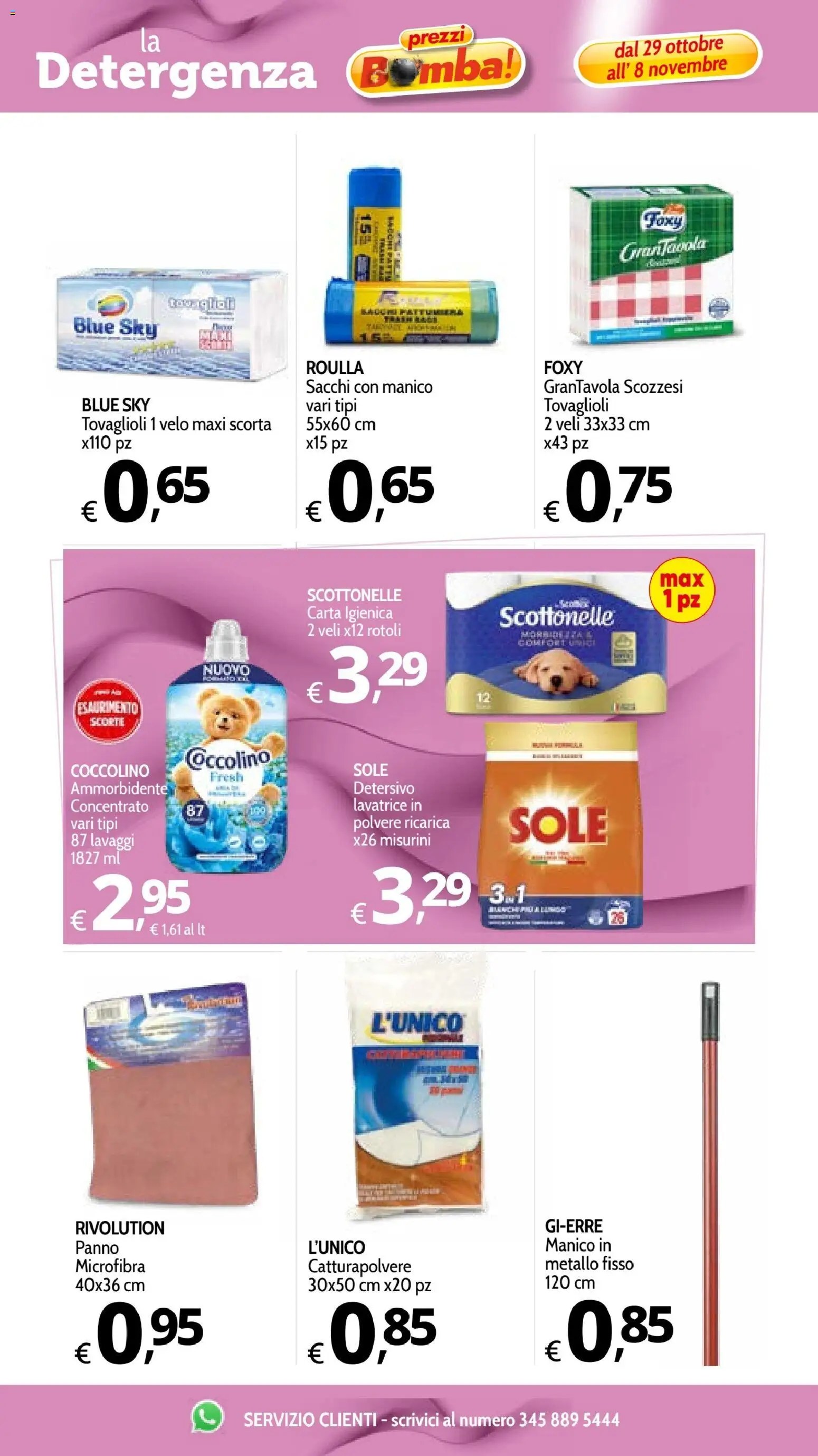 Volantino Primo Prezzo del 29/10/2026 | Pagina: 20 | Prodotti: Carta igienica, Ammorbidente, Lavatrice