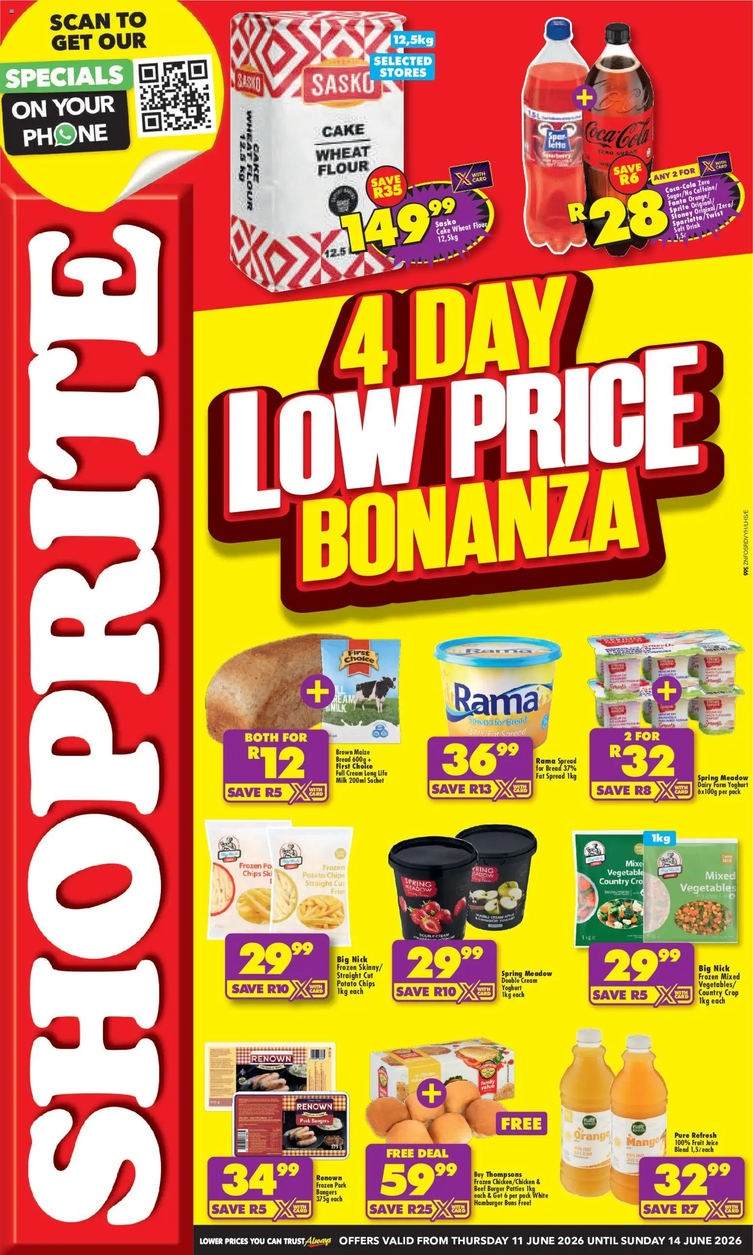 New Shoprite catalogue – valid from 11.06.2026 | Page: 1 | Products: Milk, Stoney, Vegetables, Mango