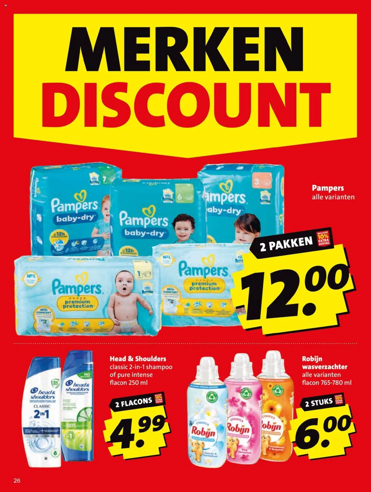 {H1} | Pagina: 25 | Producten: Wasverzachter, Robijn, Pampers, Shampoo