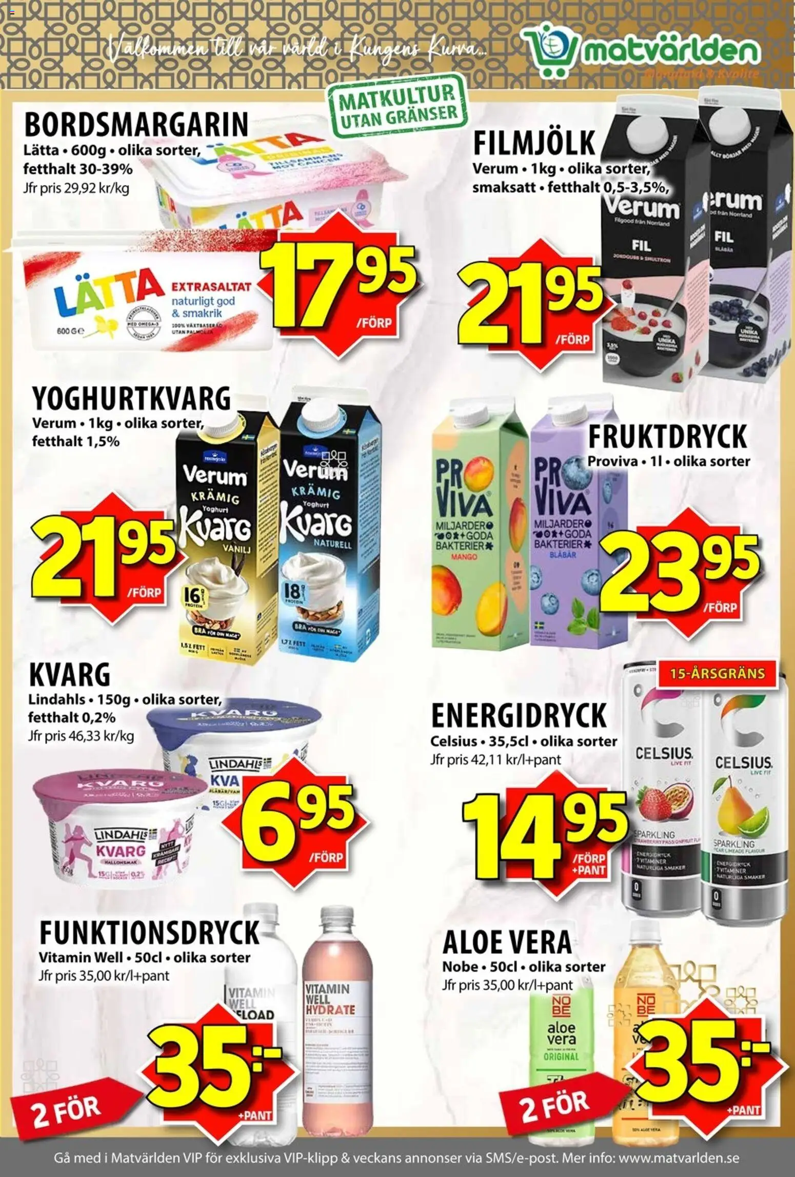 Matvärlden reklamblad aktuell från 24/08/2026 | Sida: 6 | Produkter: Vanilj, Yoghurt, Energidryck, Mango