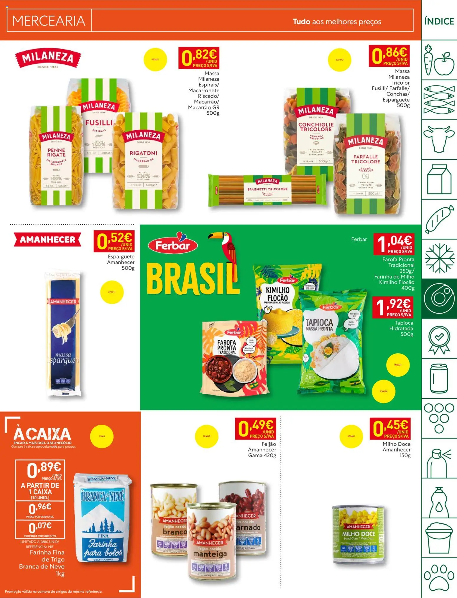 Recheio folheto │ válido de 07/07/2026 | Página: 17 | Produtos: Esparguete, Milaneza, Tapioca, Tomate
