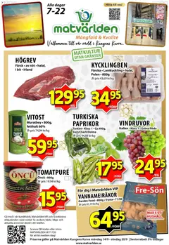 Matvärlden erbjudanden - Förhandsvisning av reklamblad från butik Matvärlden aktuell från 14/09/2026