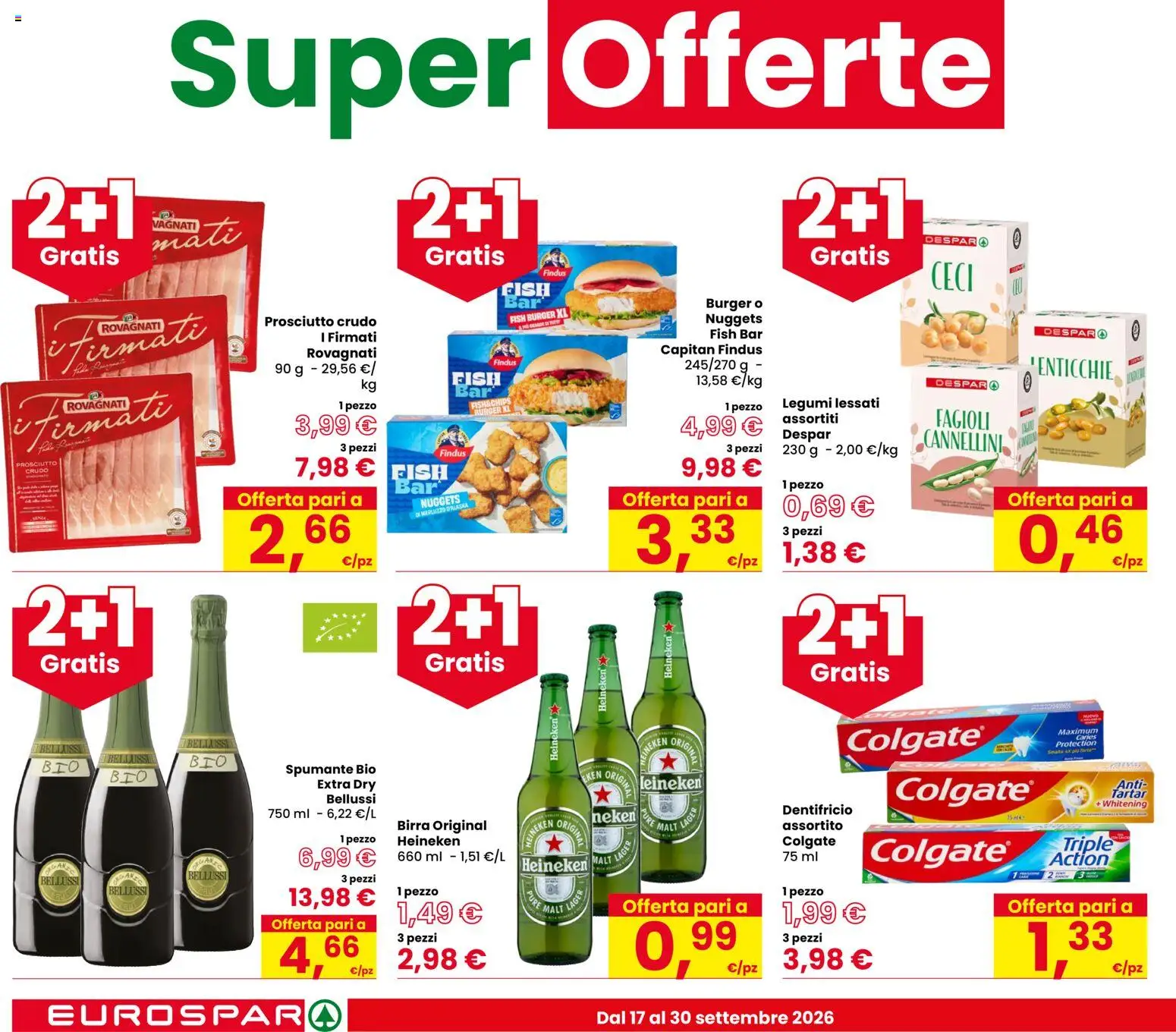 Volantino Eurospar del 17/09/2026 | Pagina: 6 | Prodotti: Legumi, Birra, Ceci, Prosciutto