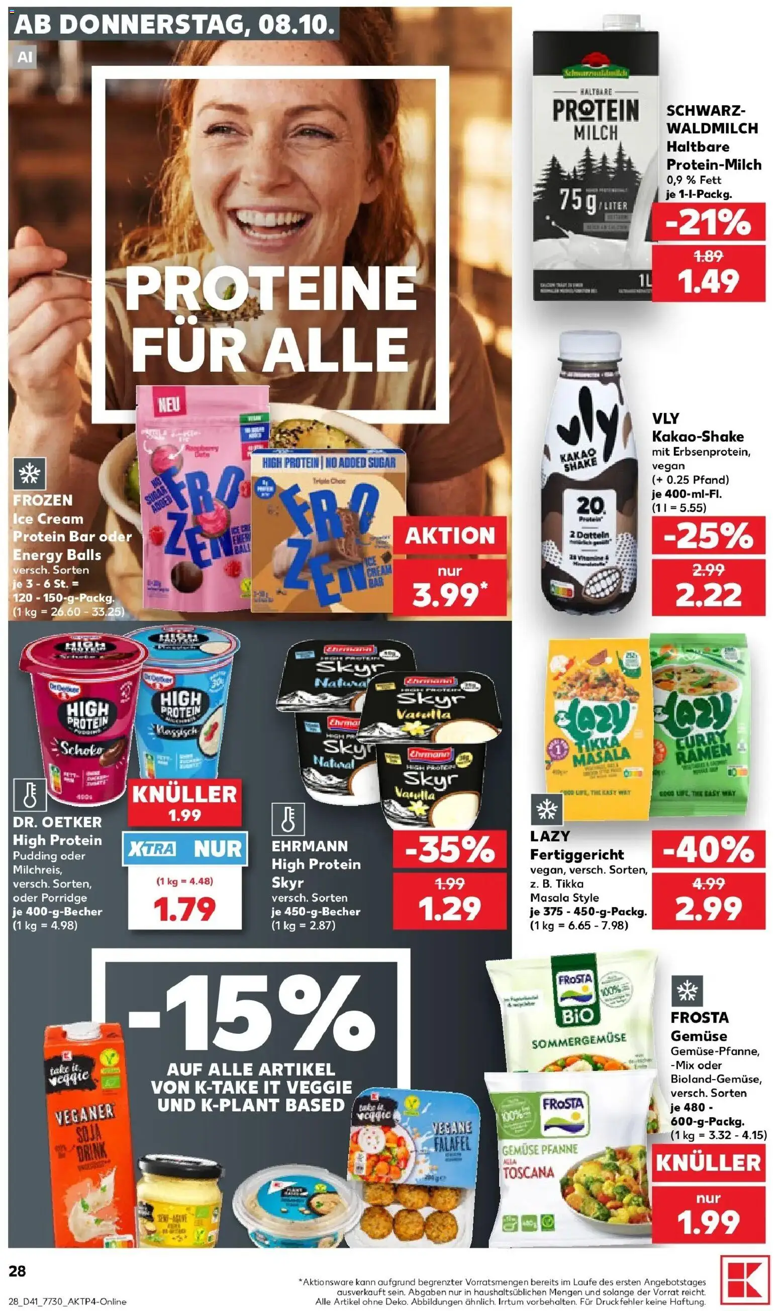 Prospekt Kaufland ab 05.10.2026 » Angebote Online zum Blättern | Seite: 38 | Produkte: Milch, Energy, Frosta, Gemüse