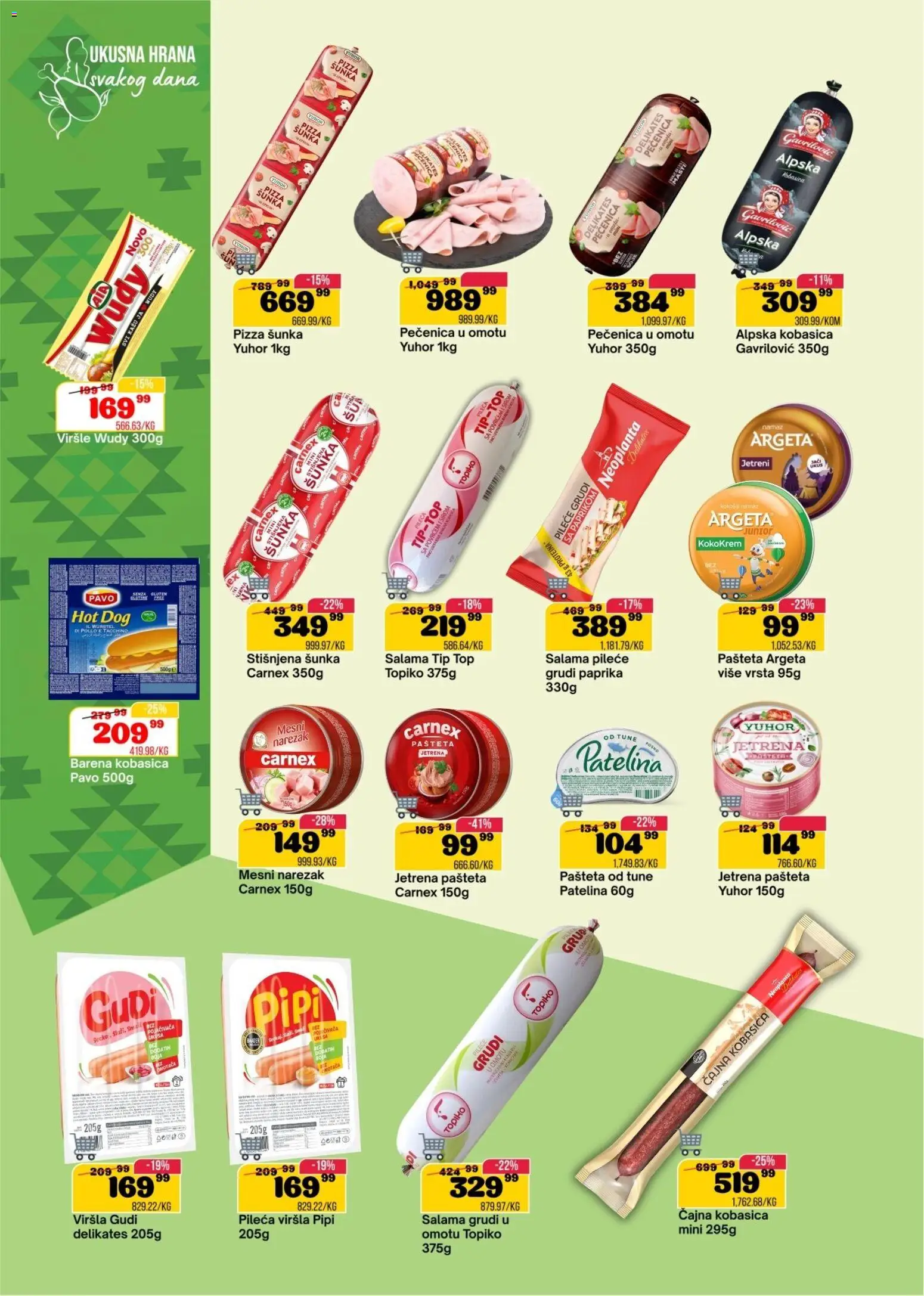 Senta Promet katalog - važi od 03.06.2026 | Strana: 6 | Proizvode: Hot dog, Kobasica, Pečenica, Mesni narezak