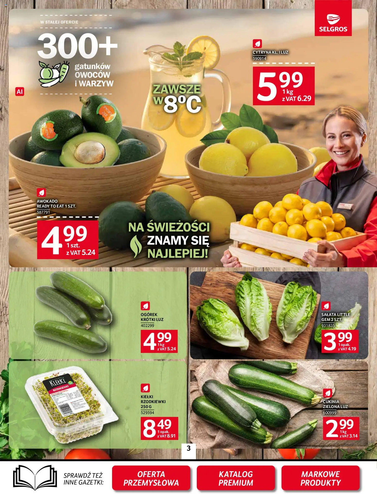 Selgros cash&carry gazetka od 10.09.2026 | Strona: 3 | Produkty: Rzodkiewki, Cukinia, Ogórek, Kiełki