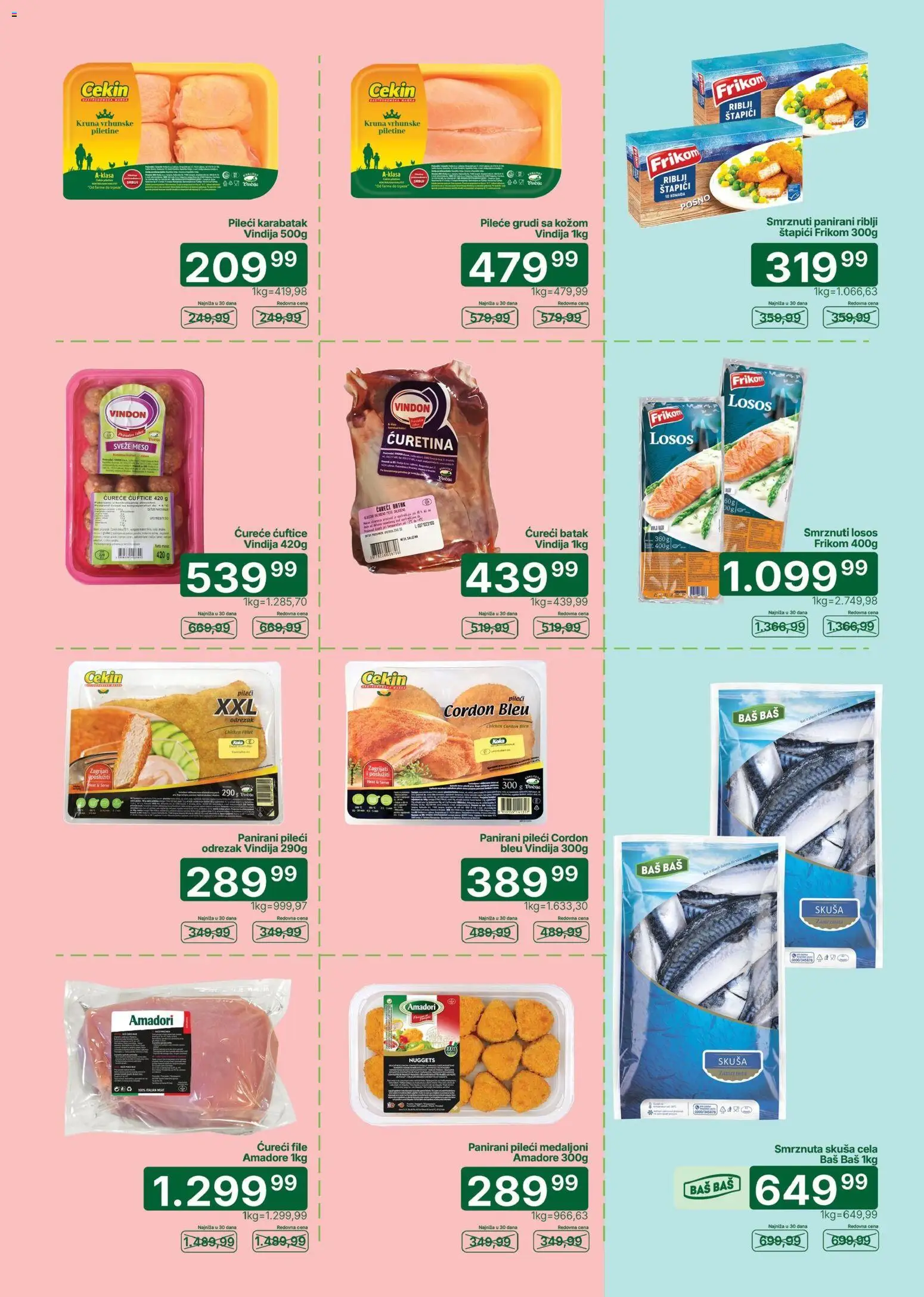 Univerexport katalog - važi od 03.08.2026 | Strana: 3 | Proizvode: Odrezak, Pileće grudi, Smrznuta skuša, Ćureći file