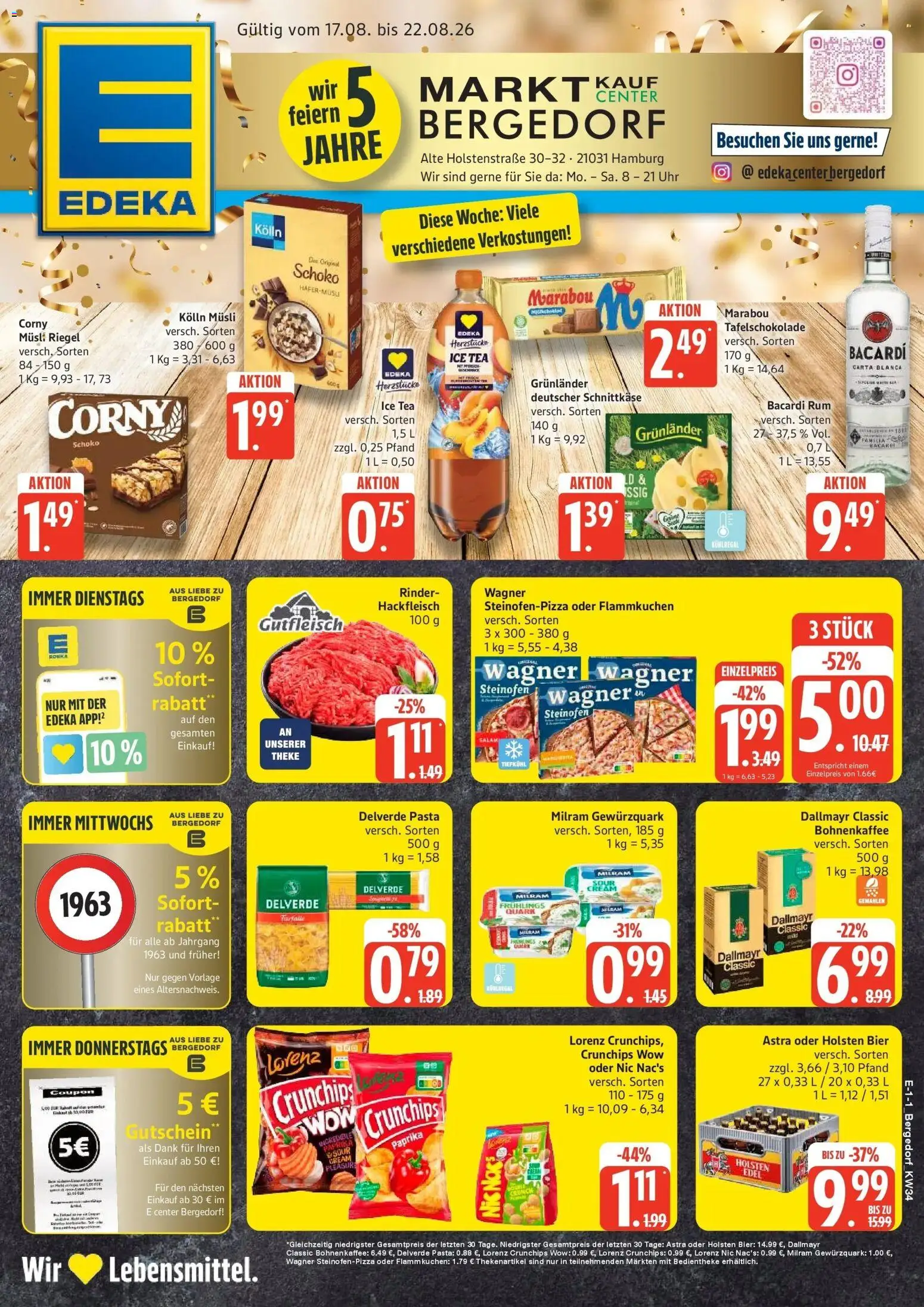 Marktkauf Prospekt Hamburg (ab 17.08.2026) » Angebote online | Seite: 1 | Produkte: Bier, Holsten, Lorenz crunchips, Hackfleisch