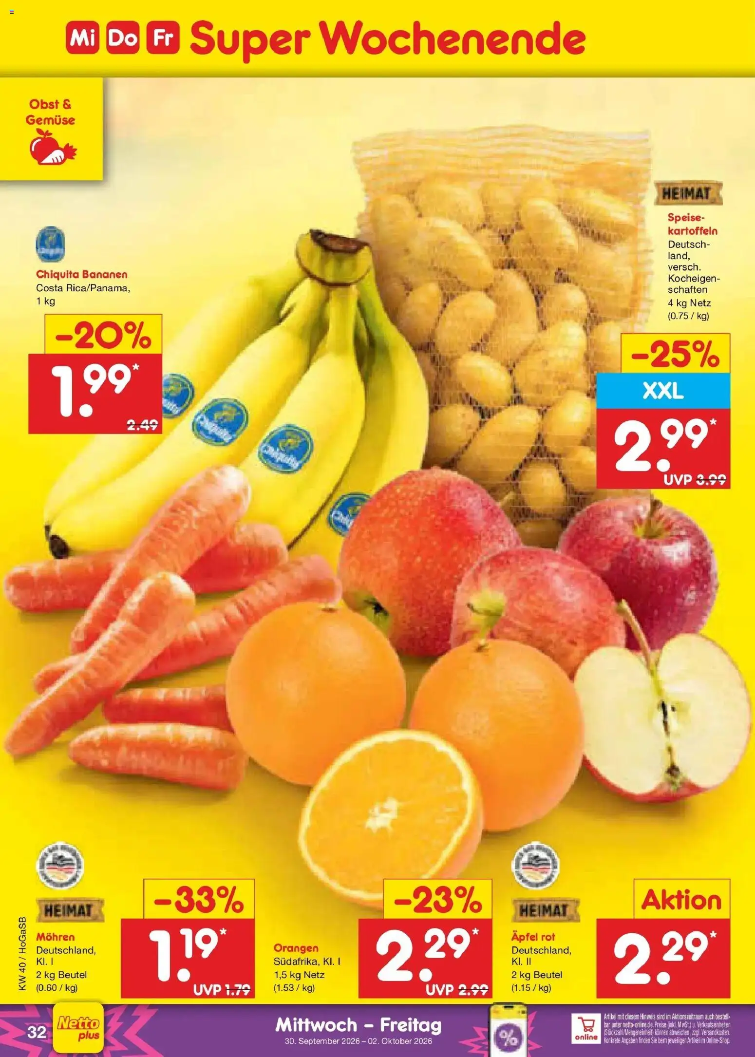 Netto Marken-Discount Prospekt Hannover – gültig ab 28.09.2026 | Seite: 50 | Produkte: Äpfel, Bananen, Gemüse, Obst