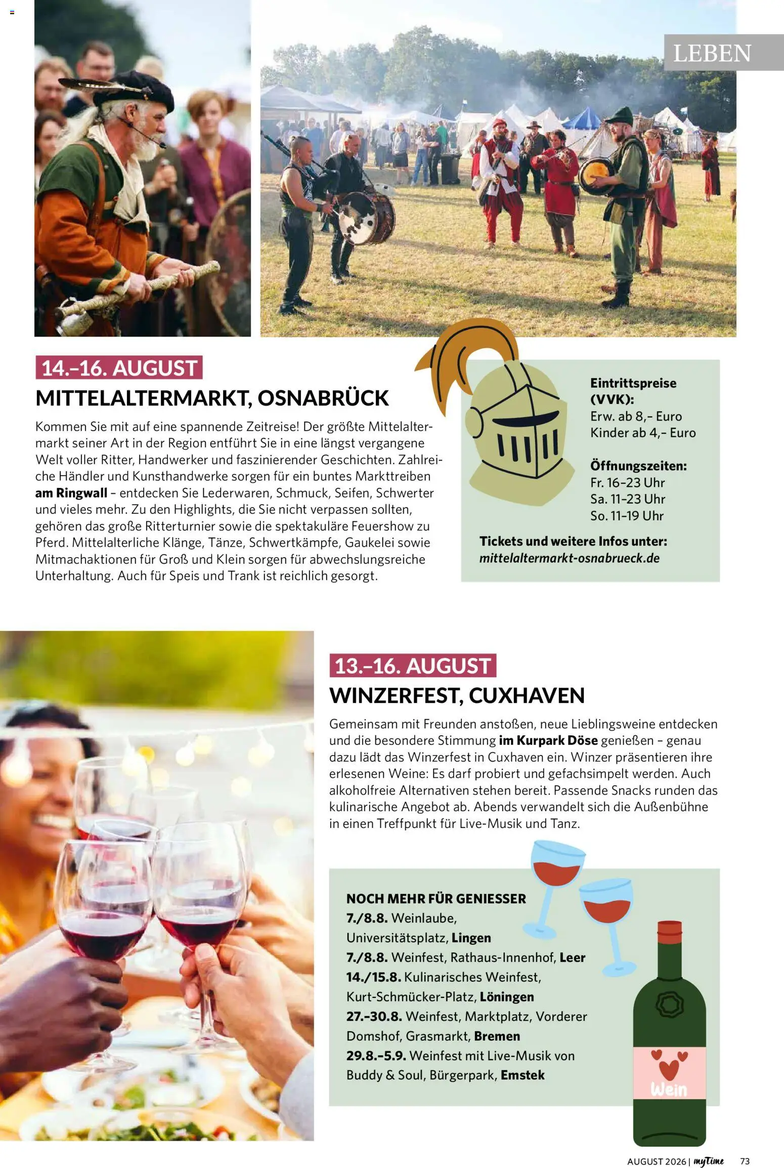 Combi myTime August 2026 – gültig ab 01.08.2026 | Seite: 73 | Produkte: Wein, Uhr
